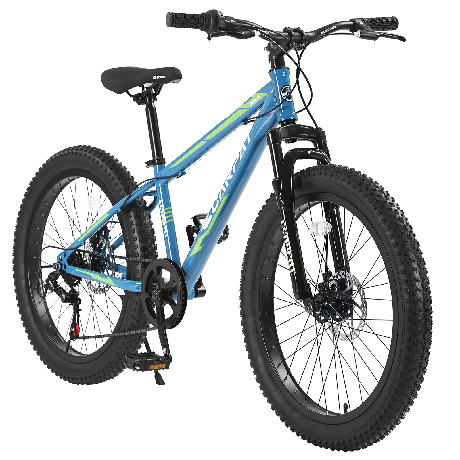 S24109 Elecony vélo pneus larges 24 po, 7 vitesses Shimano