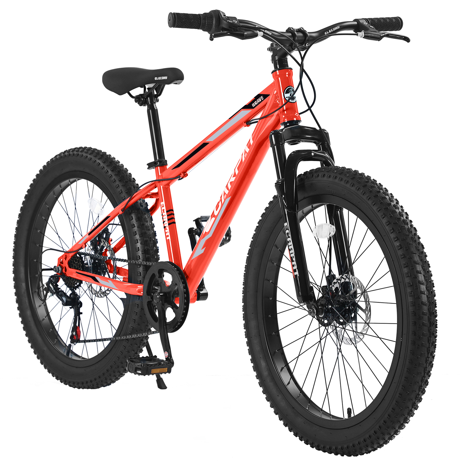 S24109 Elecony vélo pneus larges 24 po, 7 vitesses Shimano