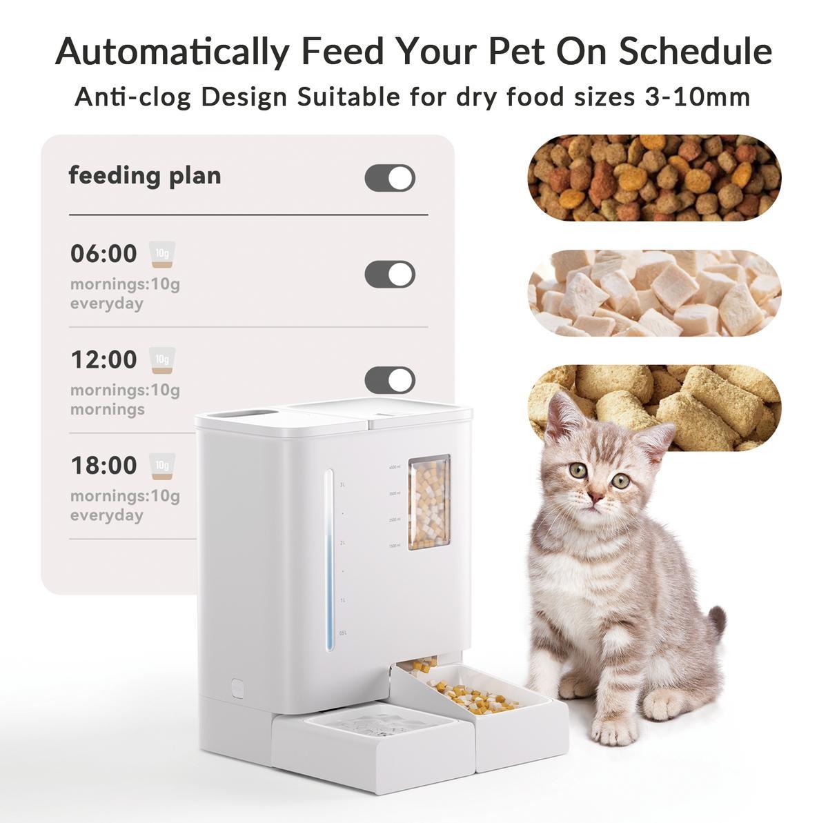 Waithem Distributeur WiFi automatique 2-en-1 animal