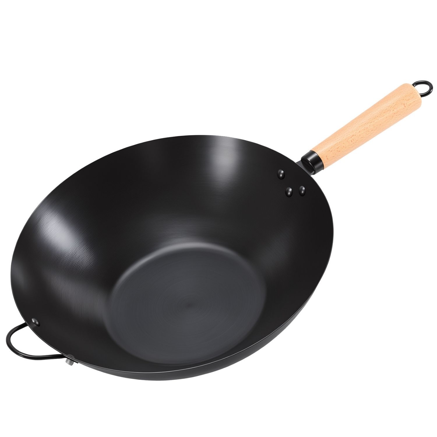 Wok acier carbone antiadhésif induction BBQ
