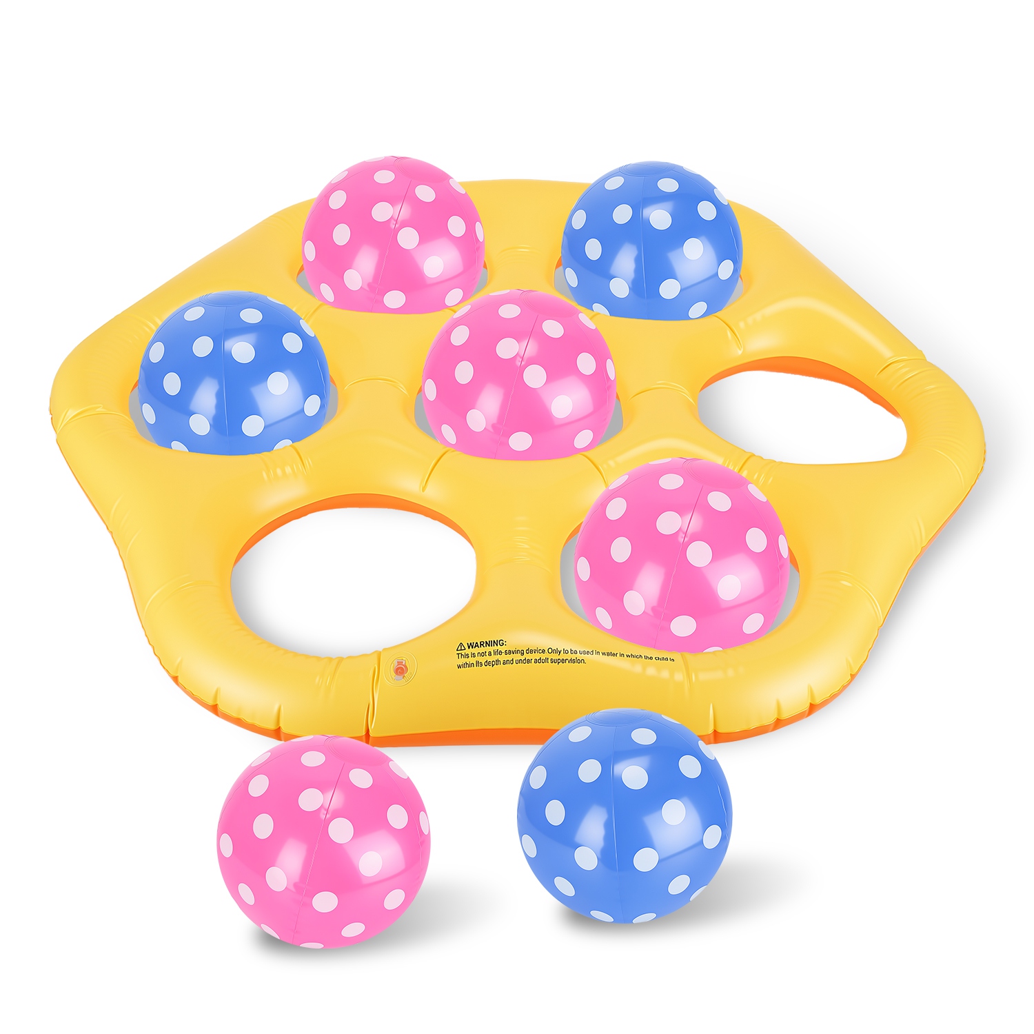 Jeu Tic-Tac-Toe gonflable piscine avec 7 balles et filet