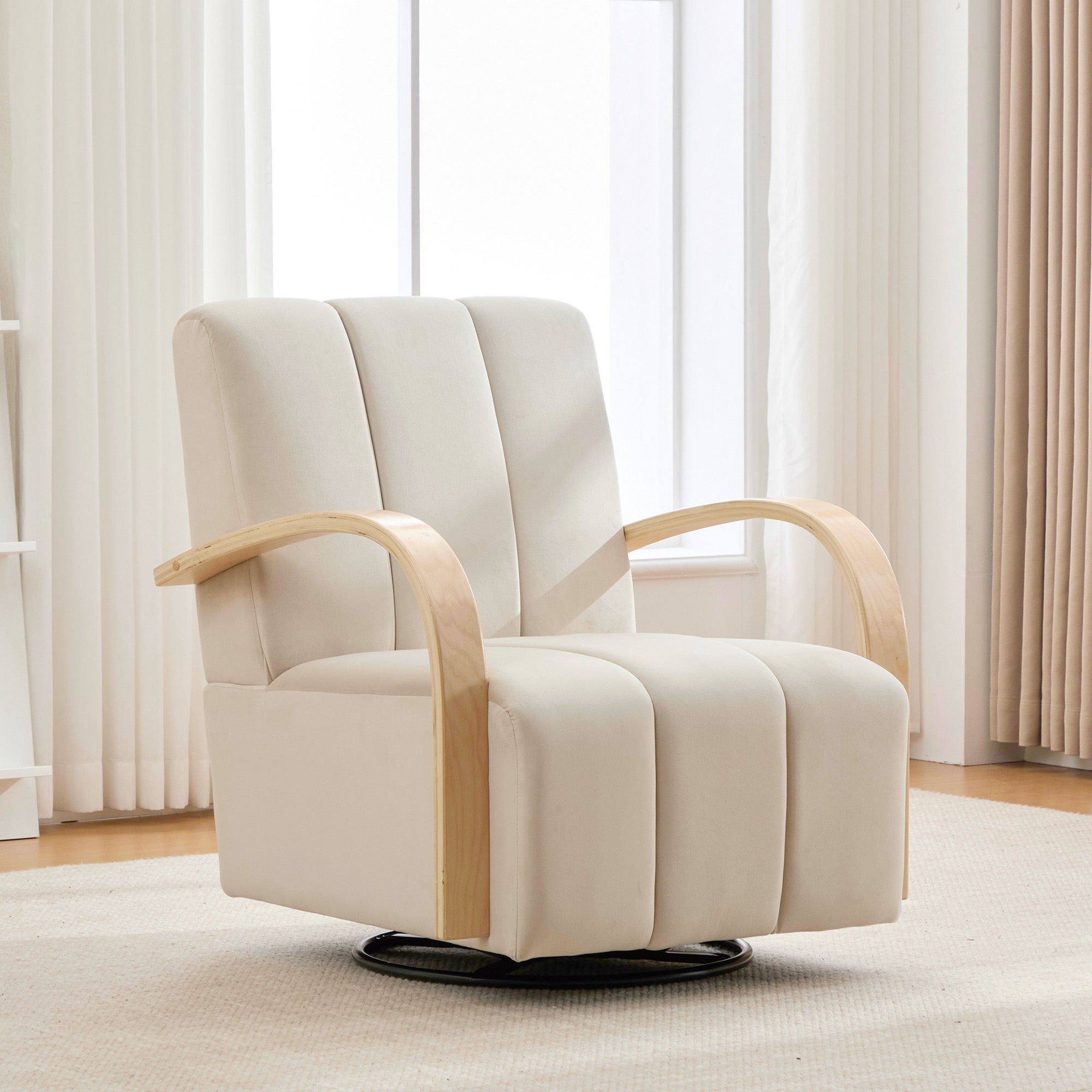Fauteuil pivotant 360° 30,7po beige