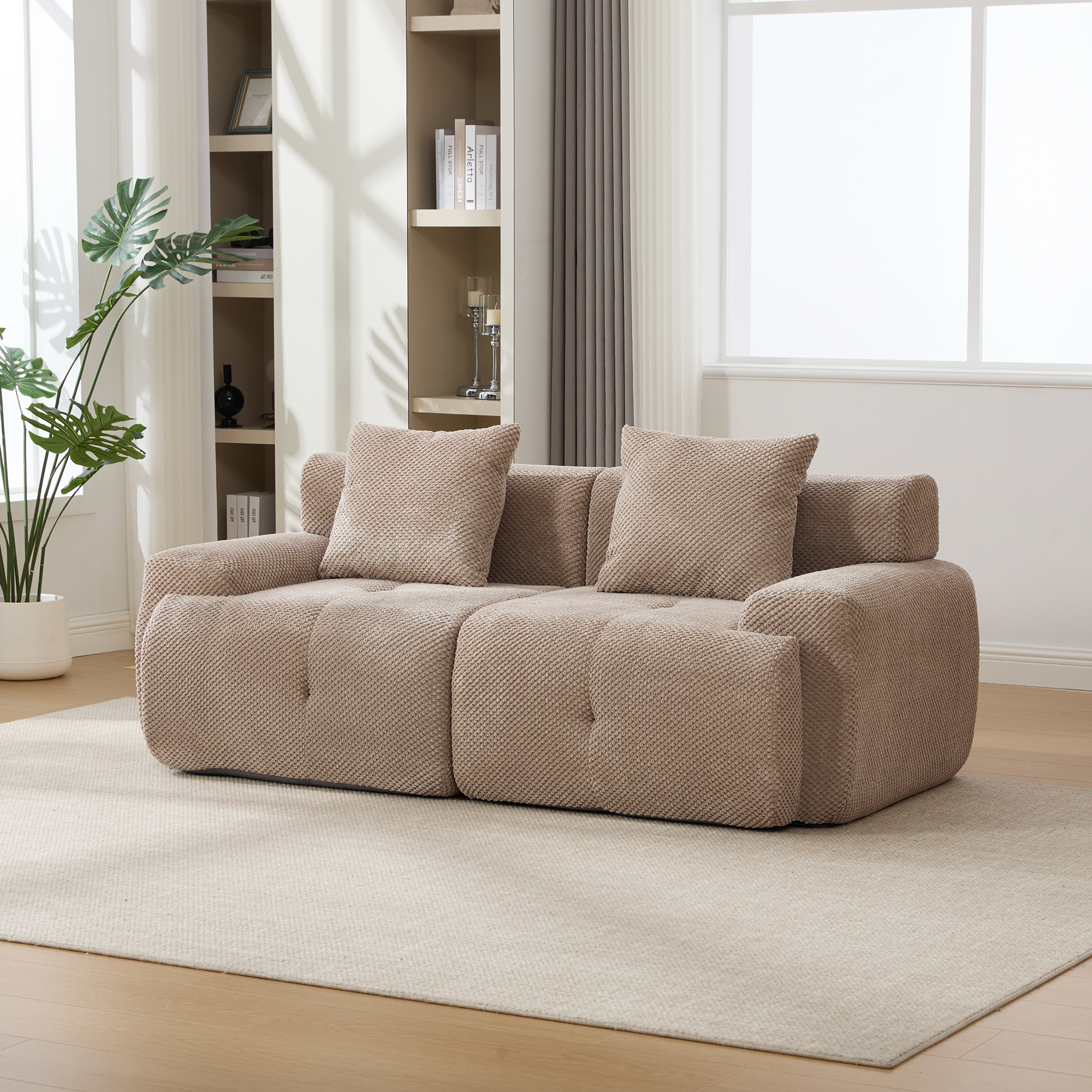 Causeuse modulaire 73 po taupe convertible