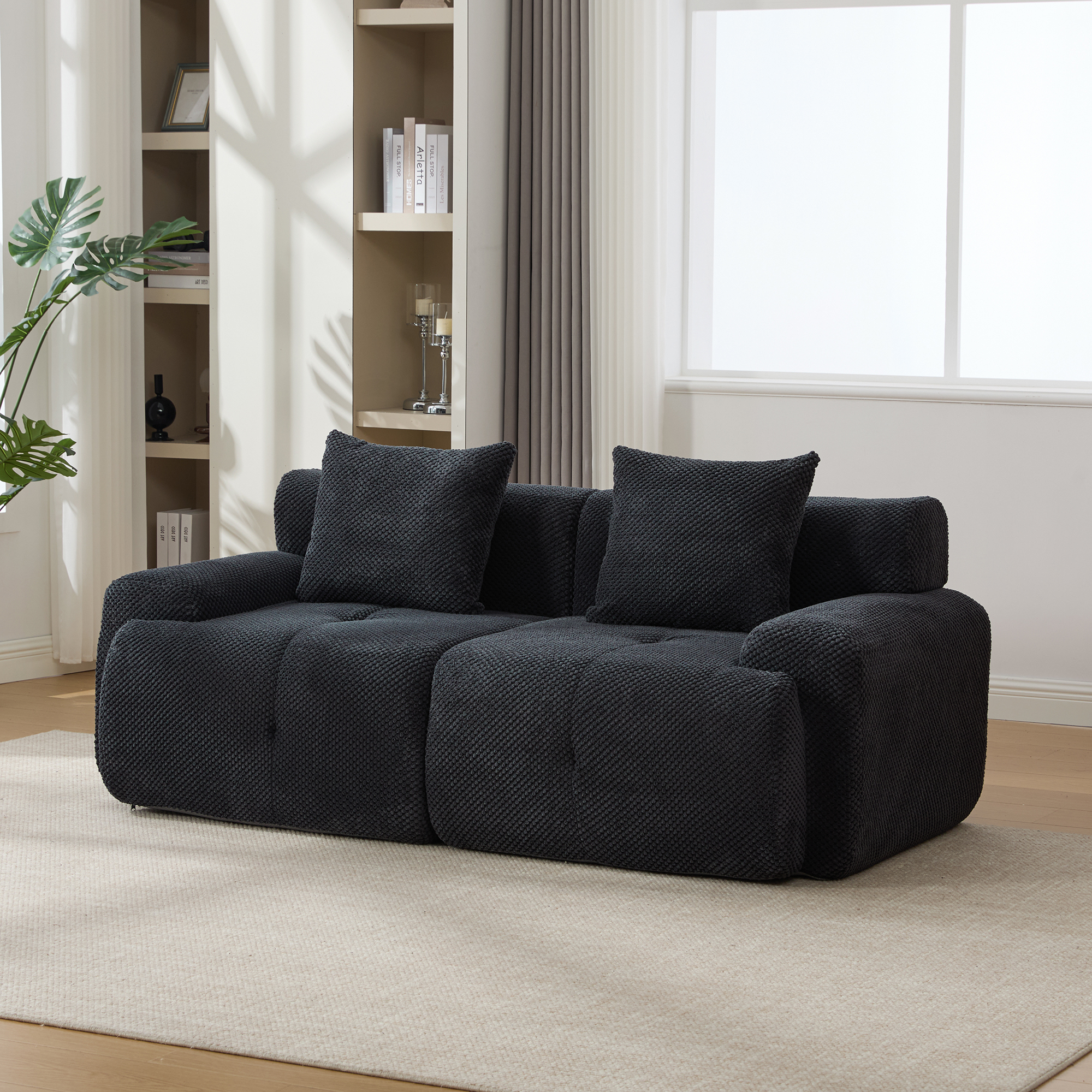 Canapé modulaire sectionnel 73'' convertible charbon