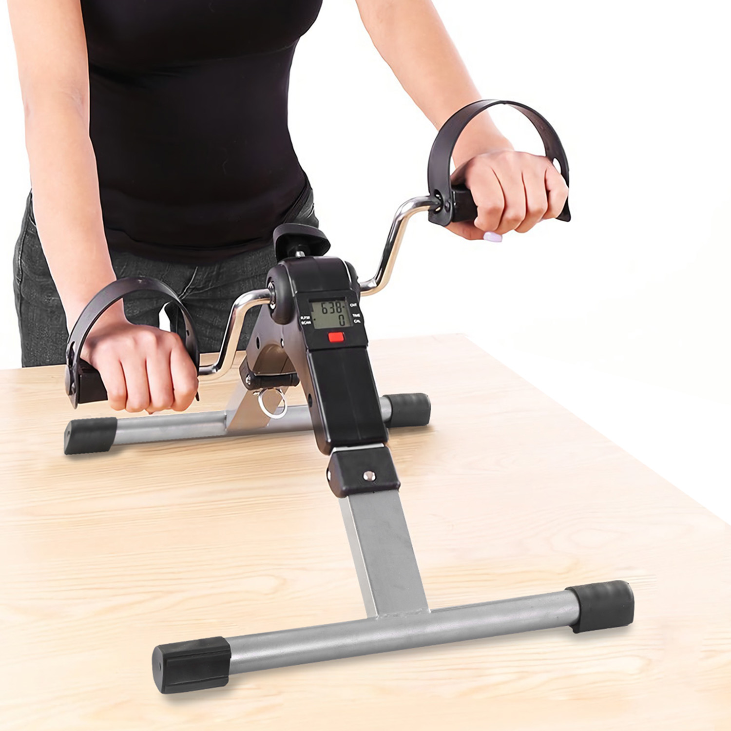 Vélo exercice pliable, pédalier fitness LCD, thérapie physique