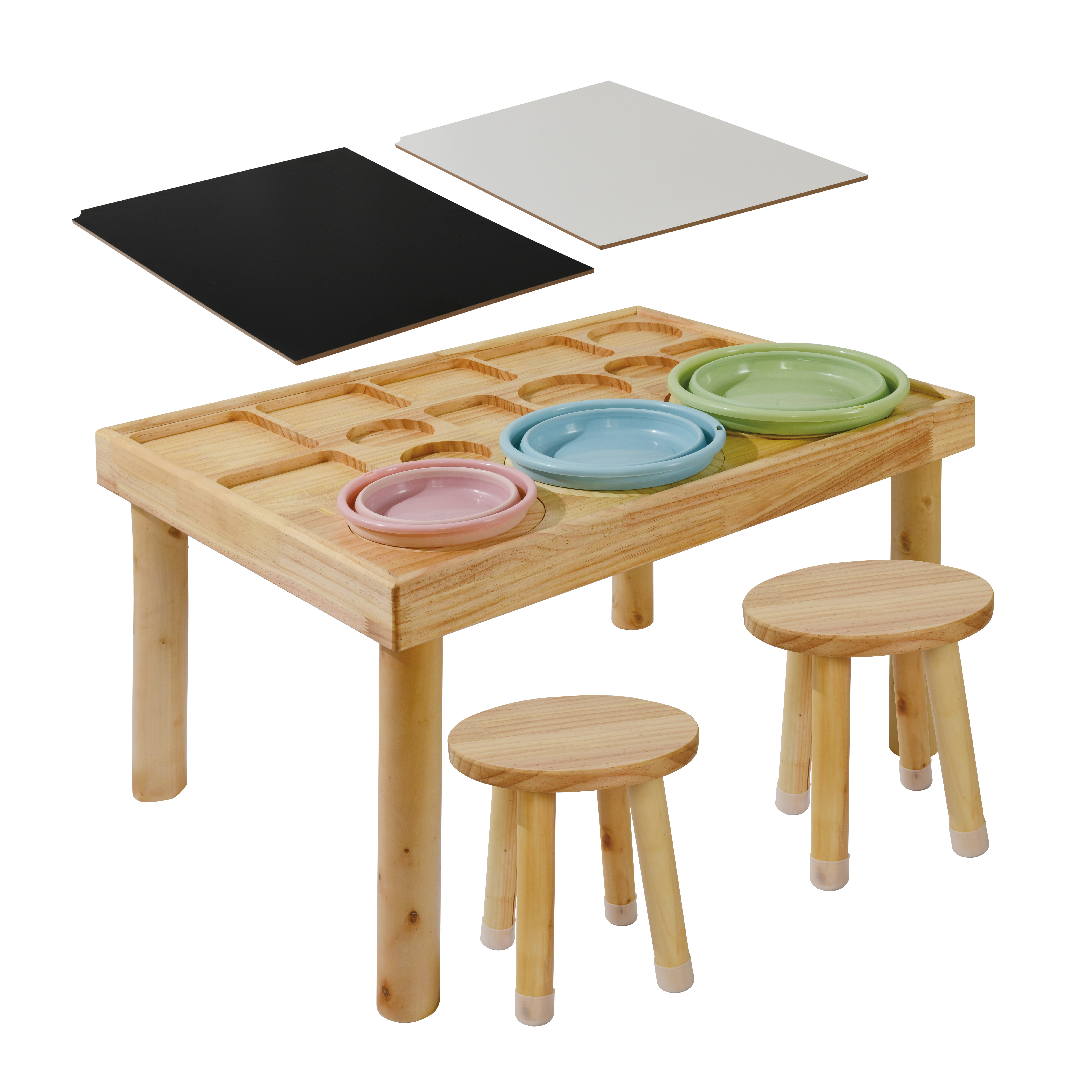 Table sensorielle enfants 1-3 ans 2 chaises bois