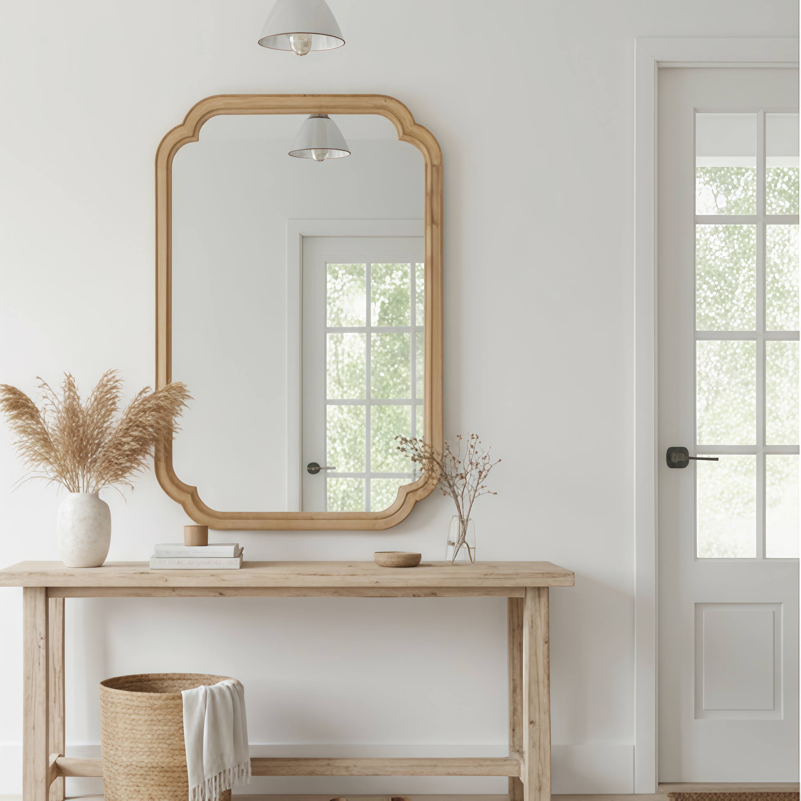 Miroir bois naturel 20x30po coin arrondi clair
