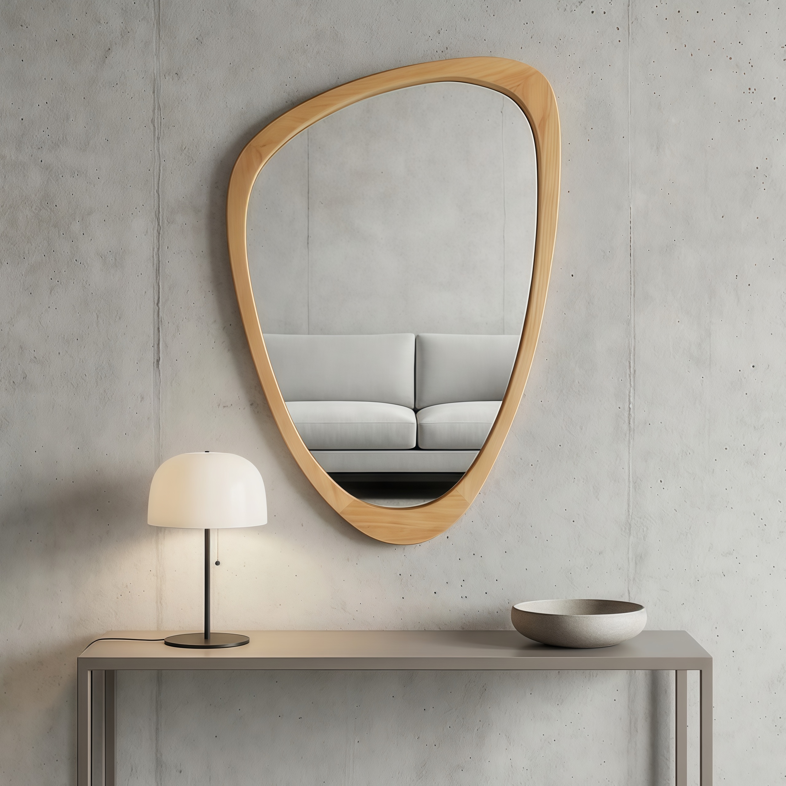 Miroir bois chêne 20x30 po irrégulier chambre