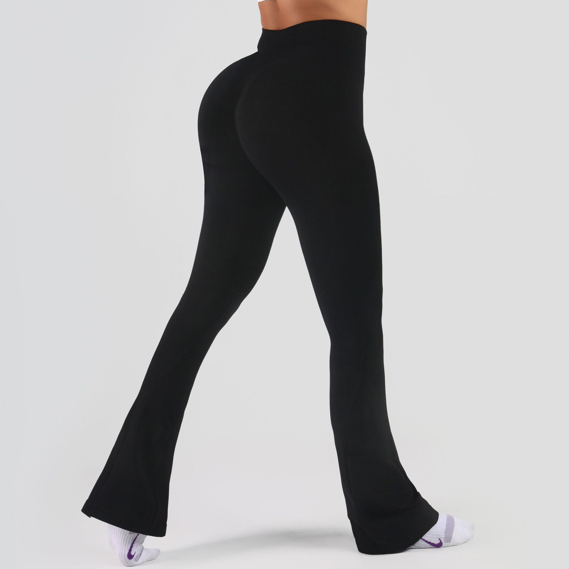 Pantalon yoga taille haute évasé bootcut pour femme