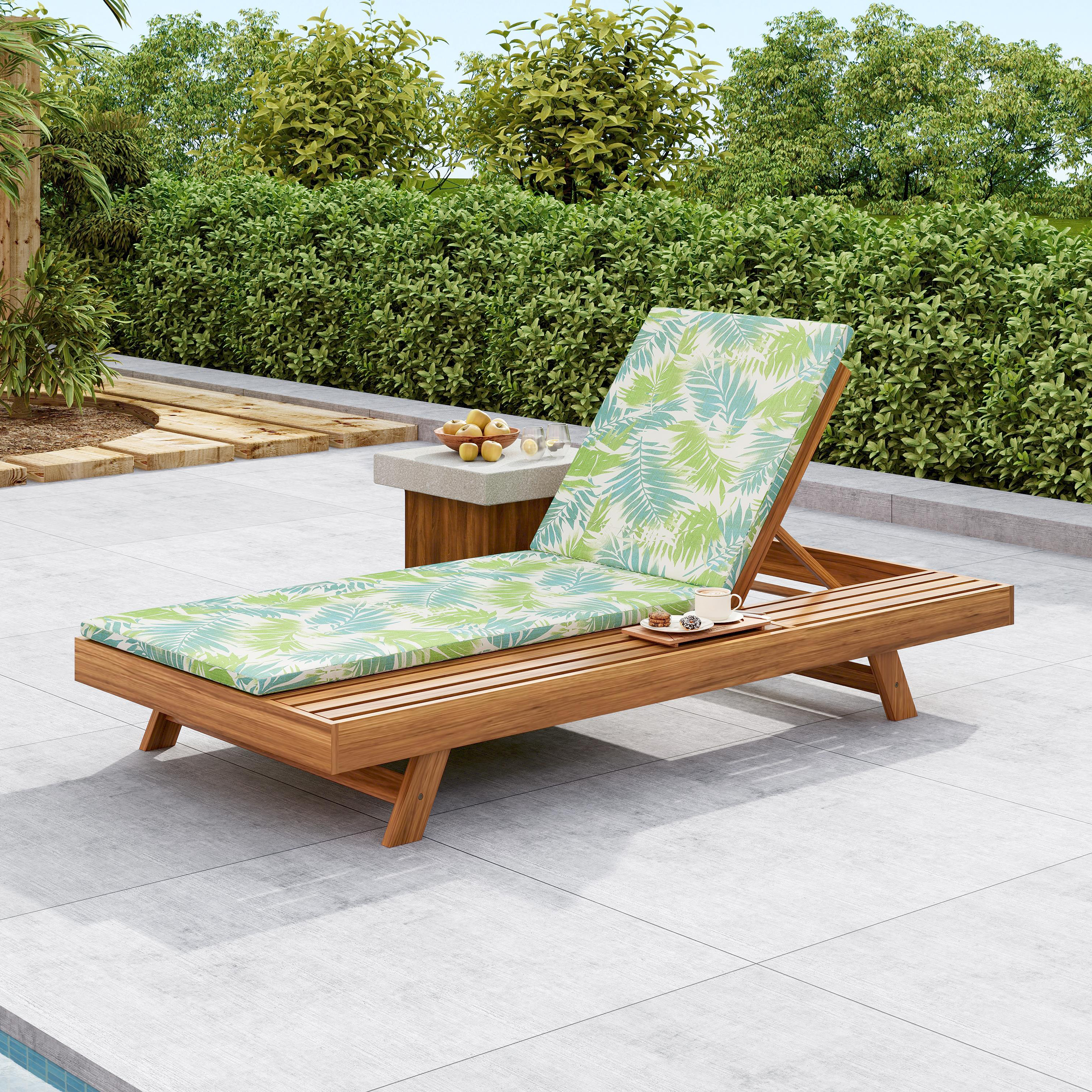 Ensemble chaise longue lounge, bois acacia, gris foncé