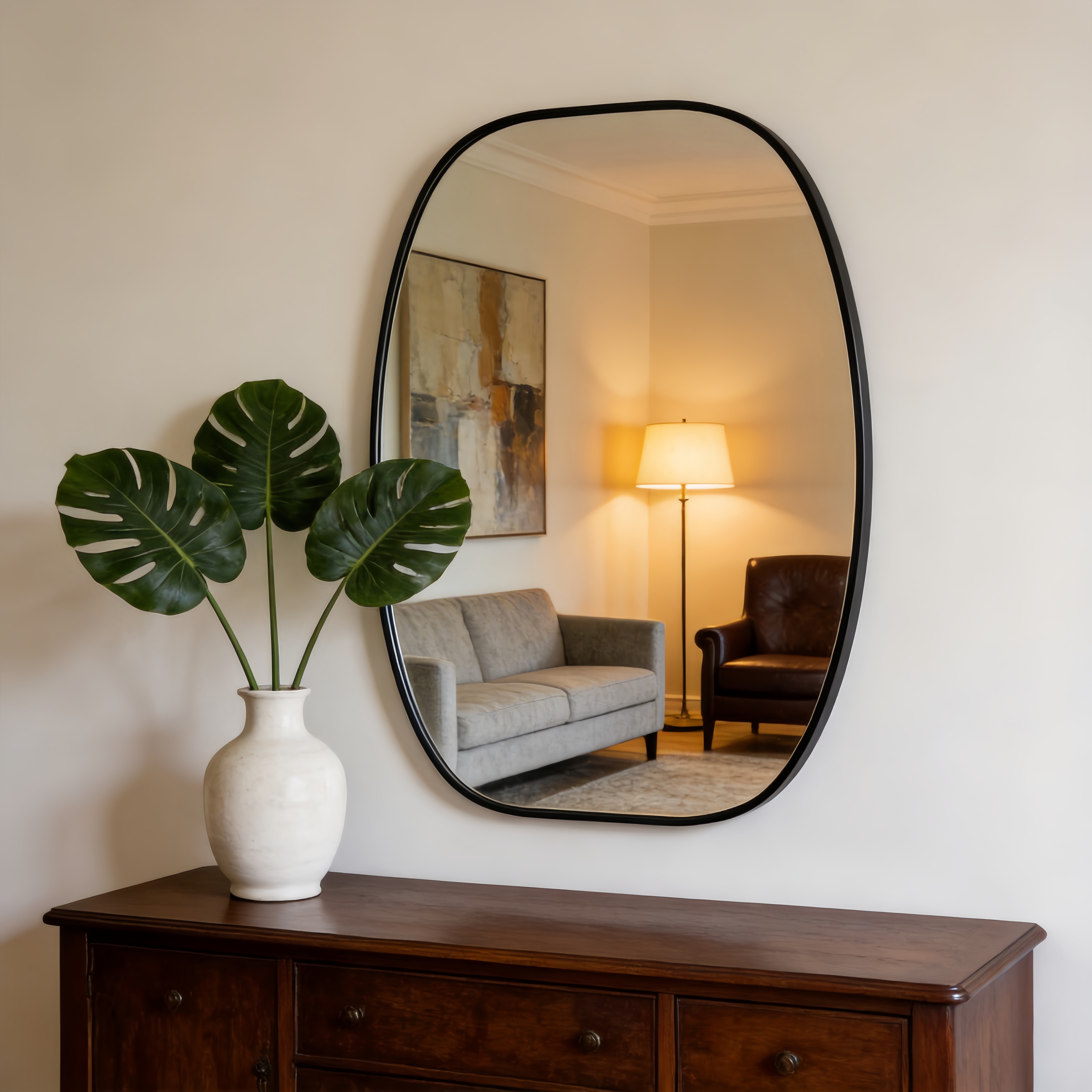 Miroir salle bain ovale 24x36 po noir