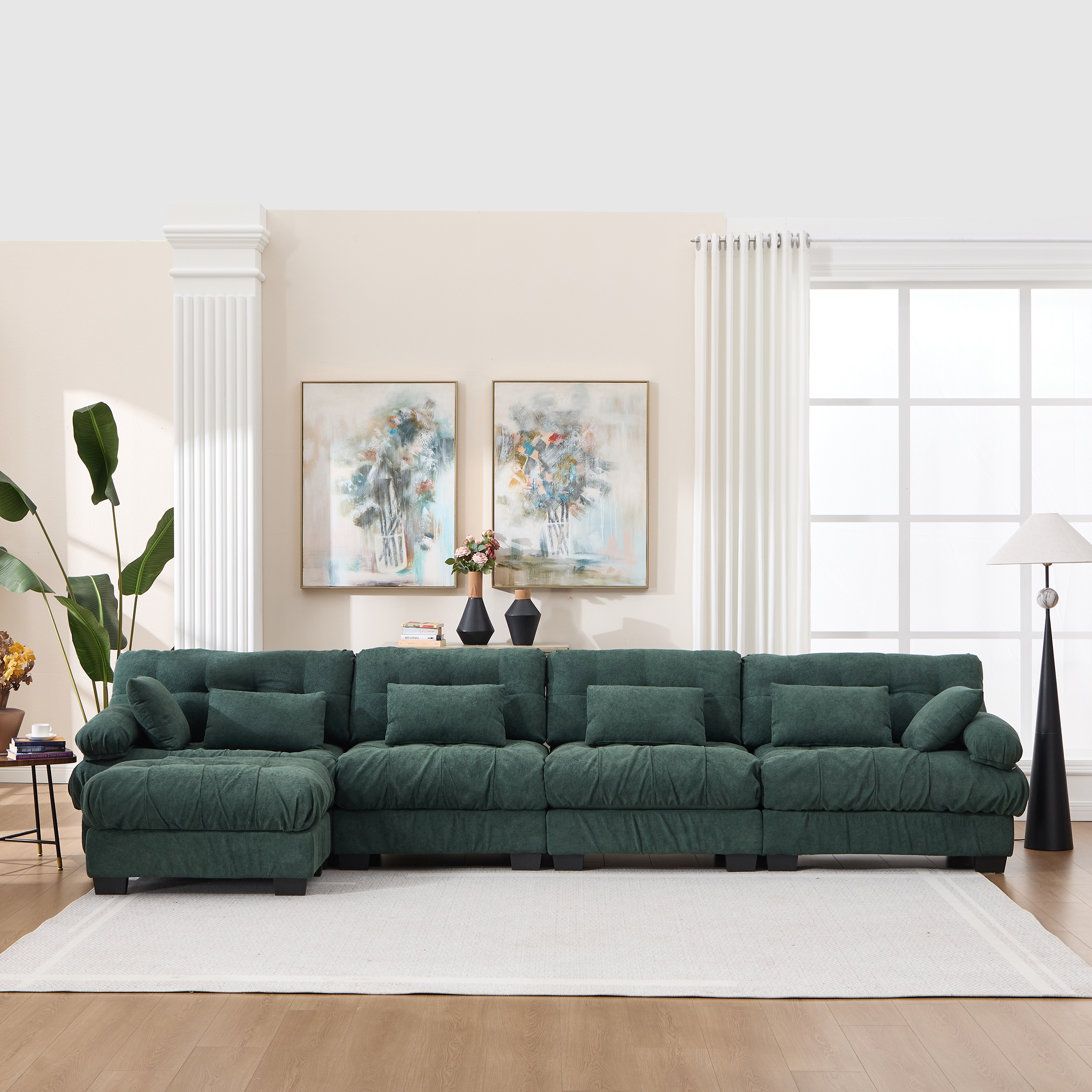 Sofa modulaire nuage 4 places, gris