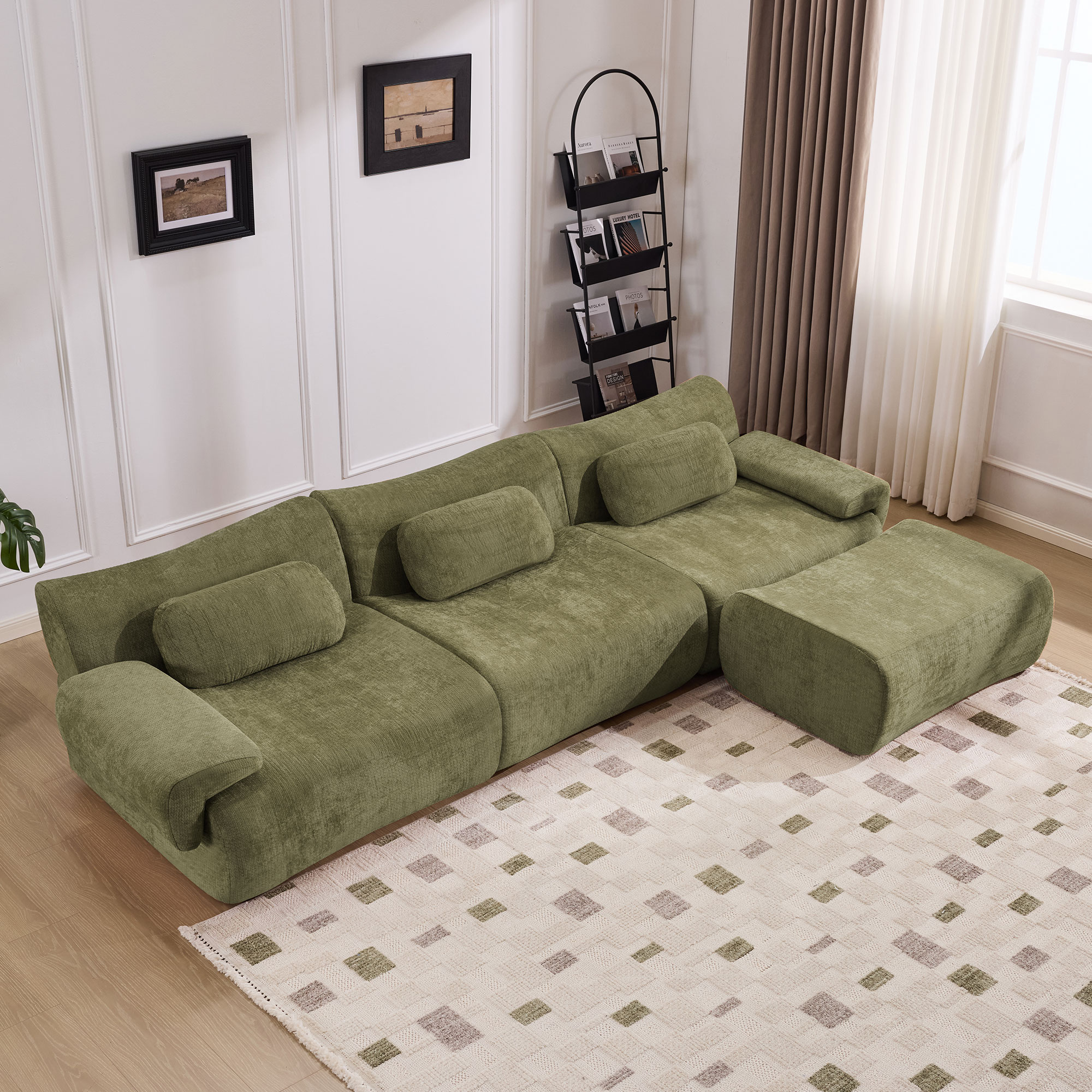 Combinaison modulaire bambou fauteuil grand confort 3+1 place