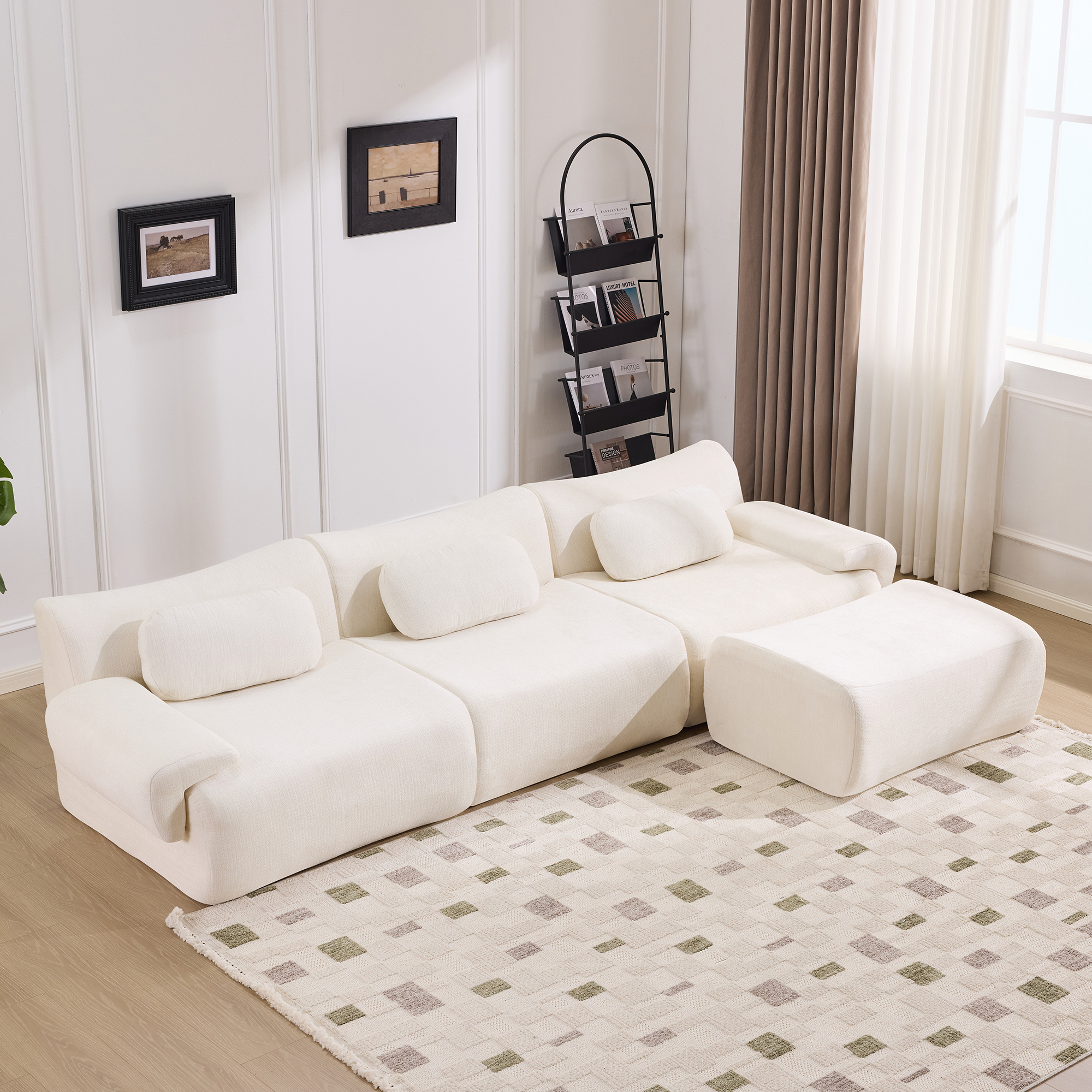Canapé modulaire bambou chenille profond
