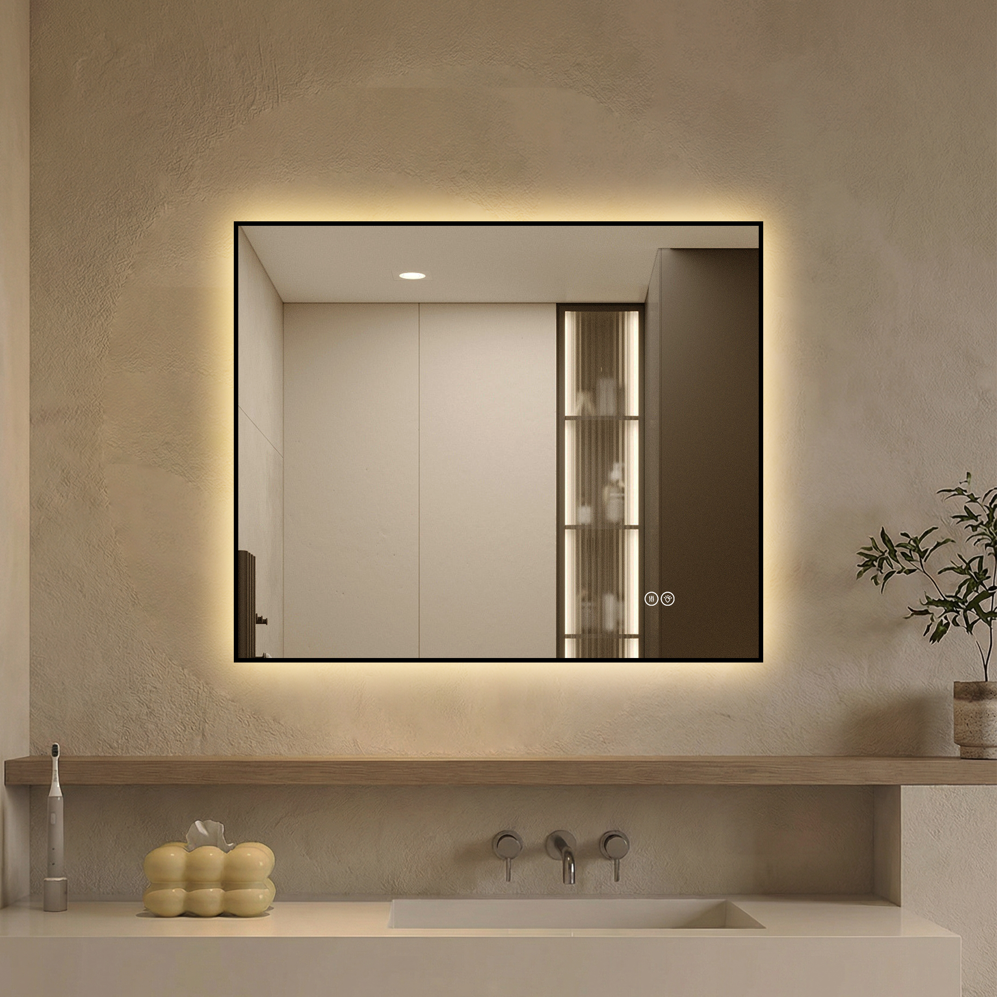Miroir Salle Bain 30x36po LED Rétroéclairé Antibuée