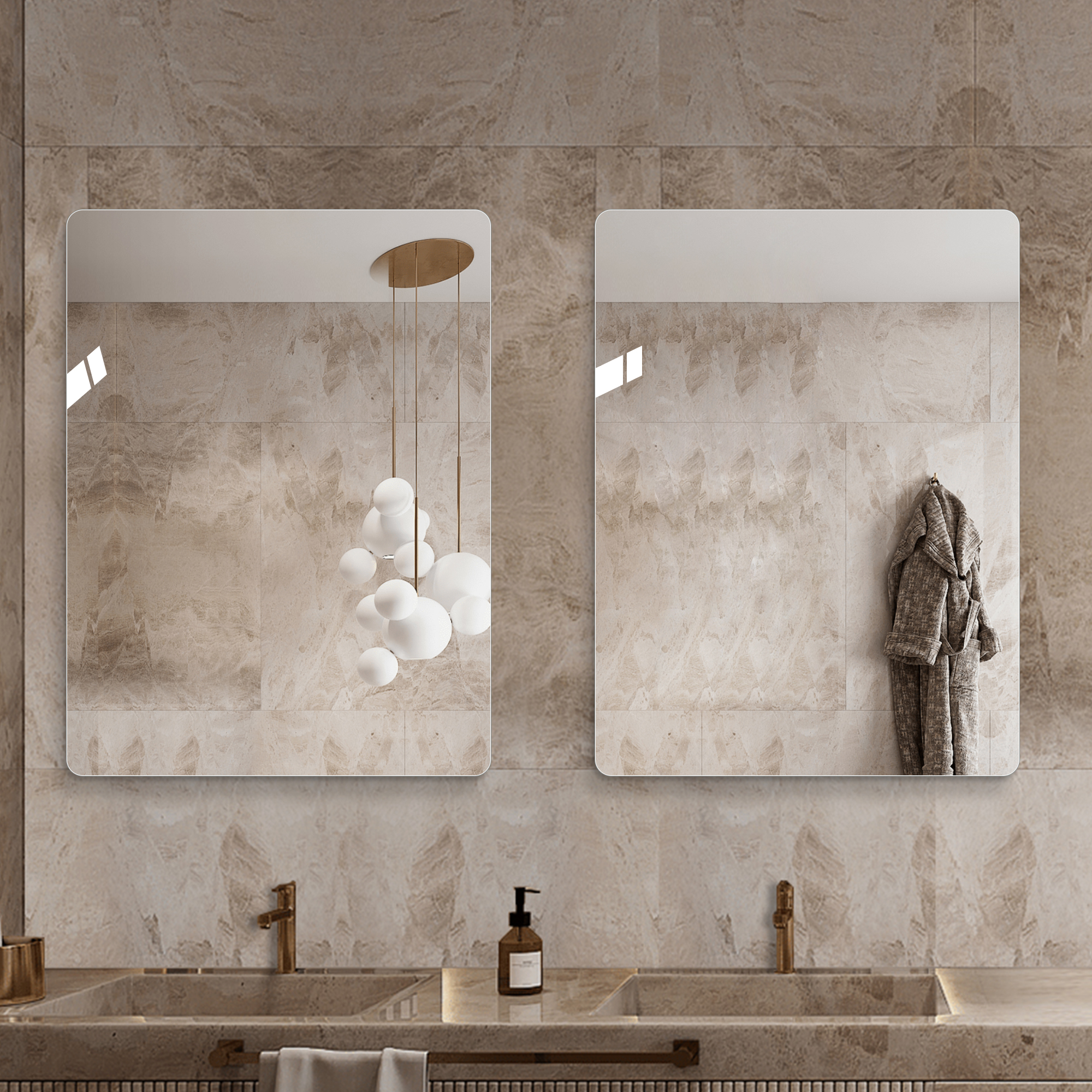 Miroir salle bain 36x30 po sans cadre verre teinté anti-bris