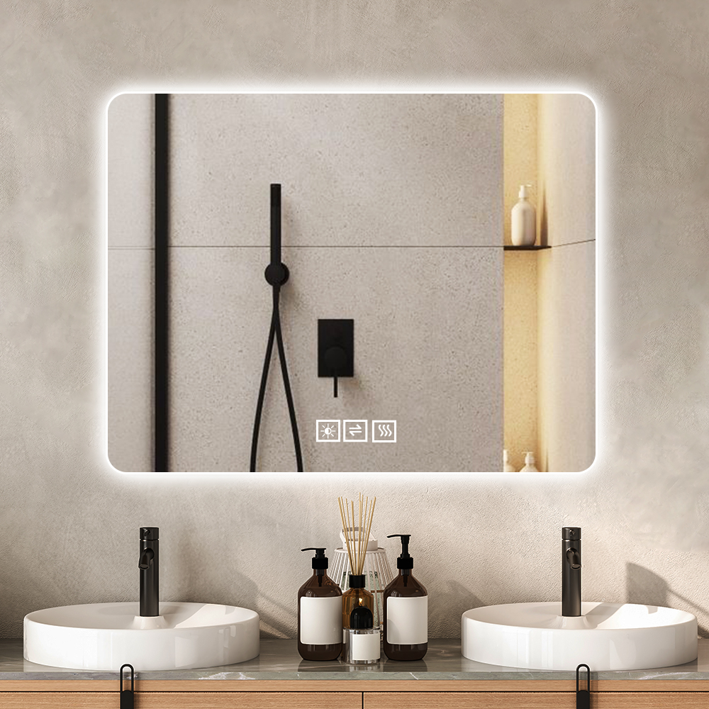 Miroir salle de bain 28x36po DEL rétroéclairé antibuée