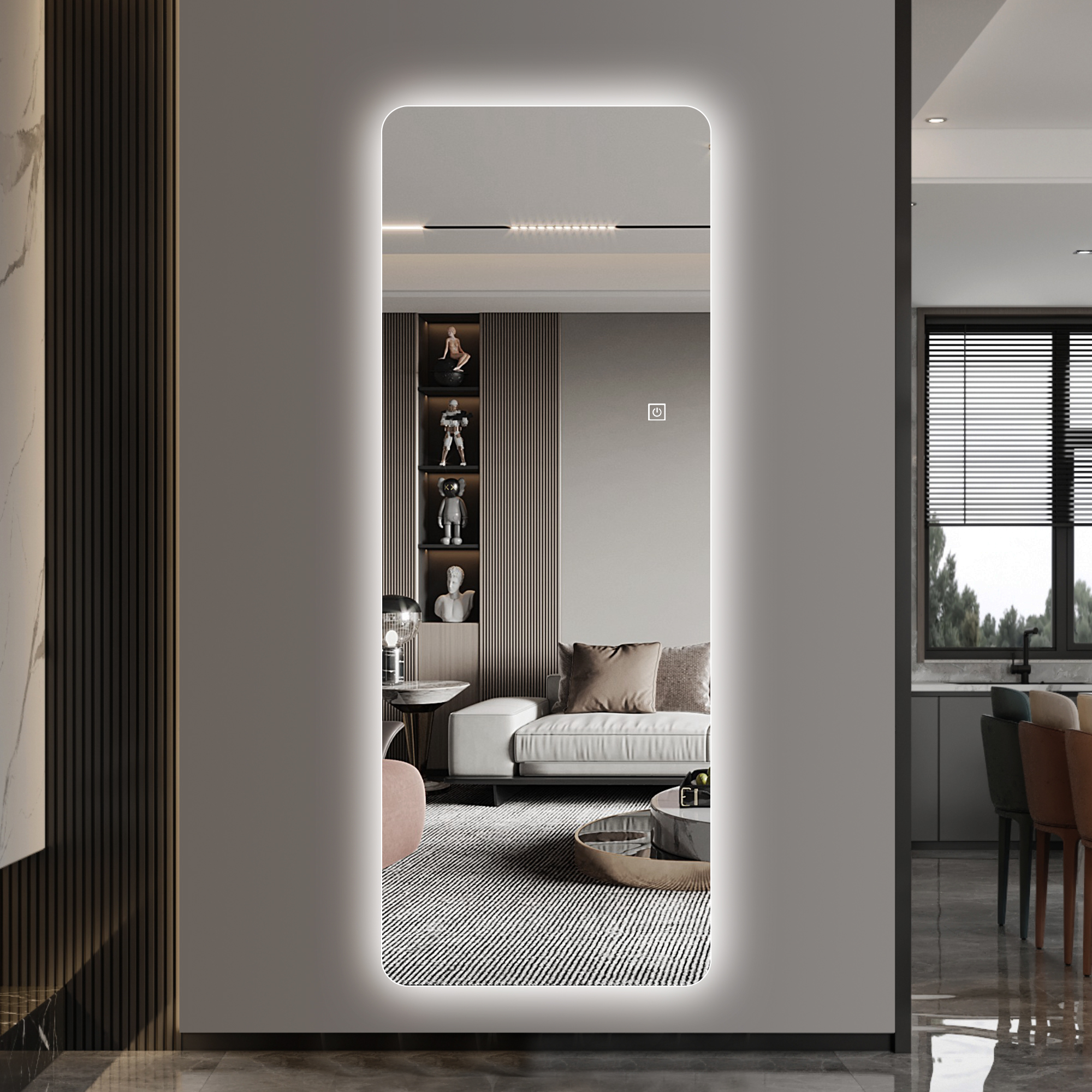 Miroir LED 63x24po température couleur dimmable