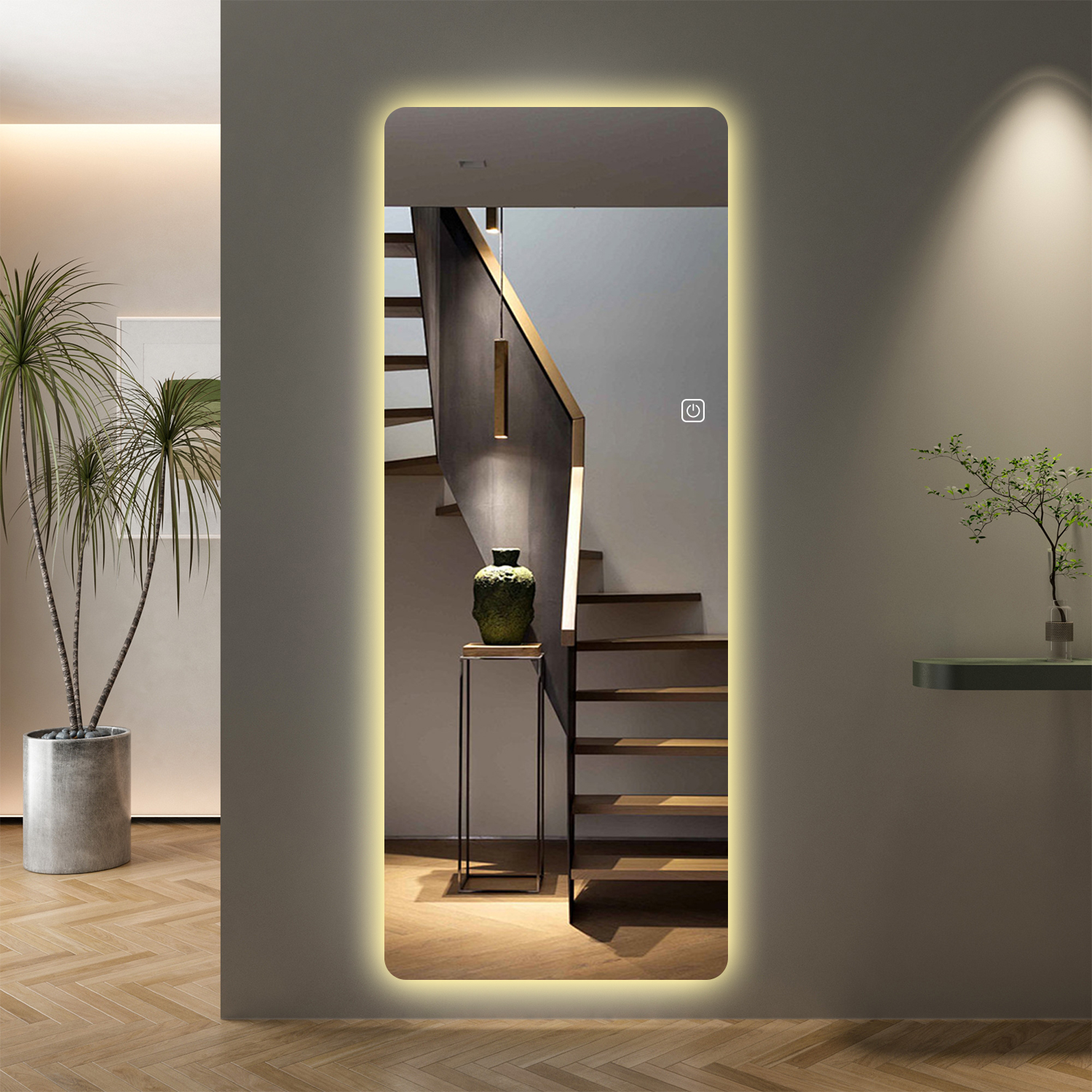 Miroir 65x21po LED complet, gradateur 3 couleurs