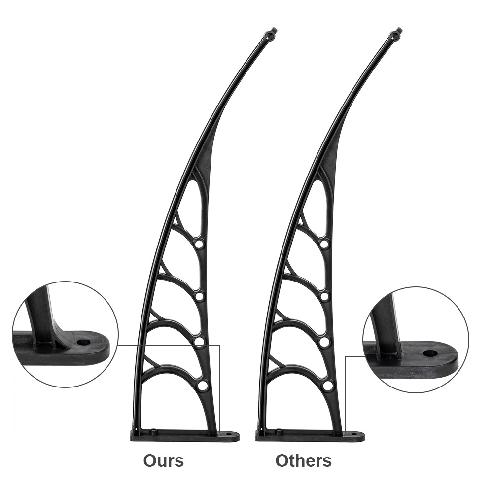 Auvent porte fenêtre 80x38" polycarbonate brun support noir