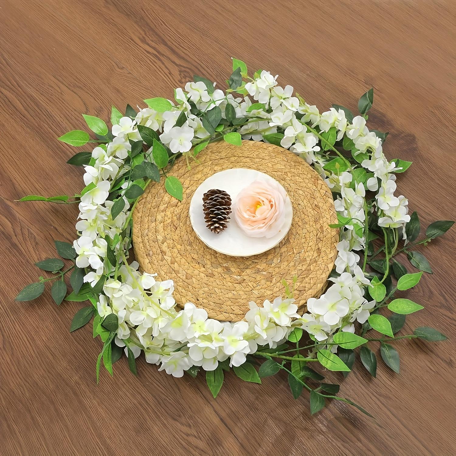 10 Pièces fleurs glycine suspendues artificielles, soie réaliste, décor mariage