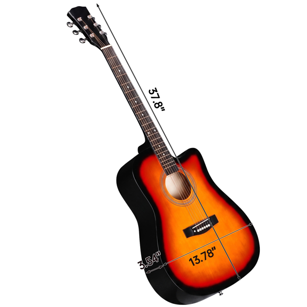 Guitare Acoustique 41po Coucher Soleil Cutaway + Accessoires