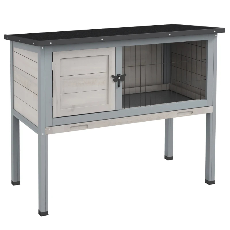 Clapier lapin surélevé bois gris