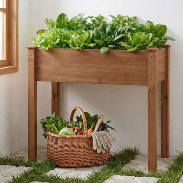 Lit-Jardinière cèdre 34x18x30 po brun avec doublure