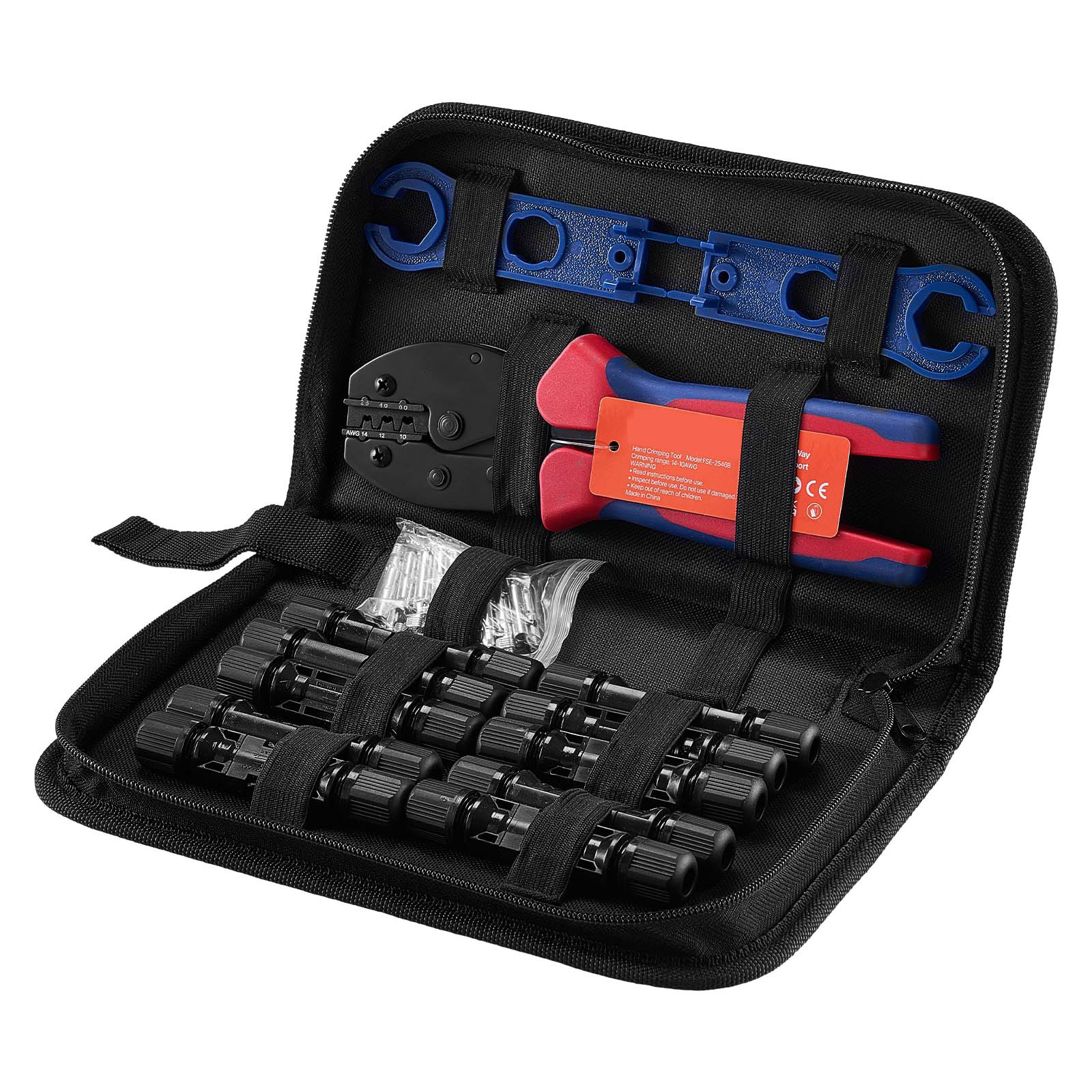 Pince à sertir solaire 14-10 AWG avec connecteurs 10 paires
