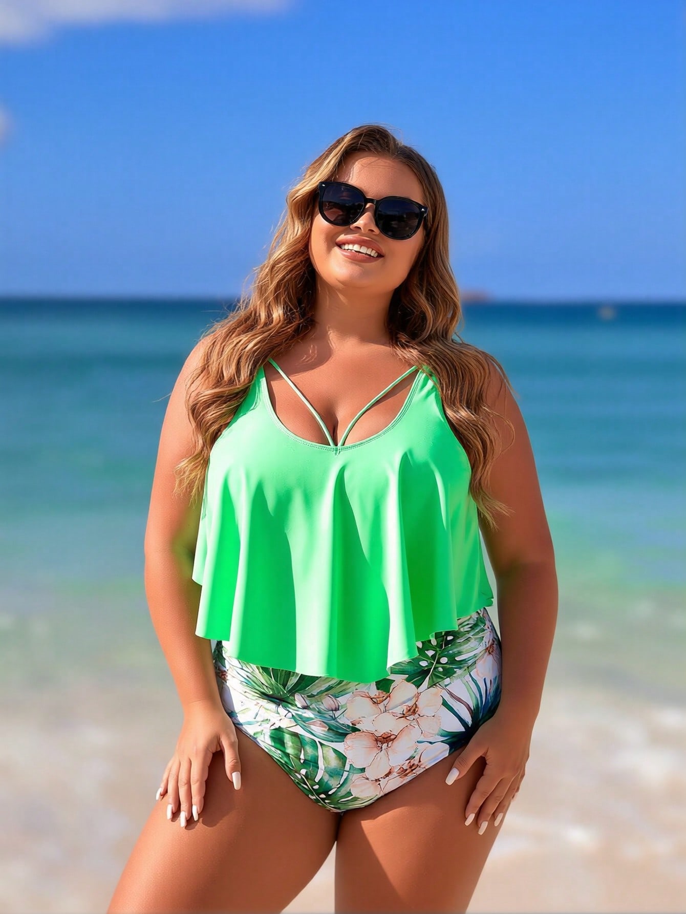 Bikini vert fluo 2026 grande taille femme