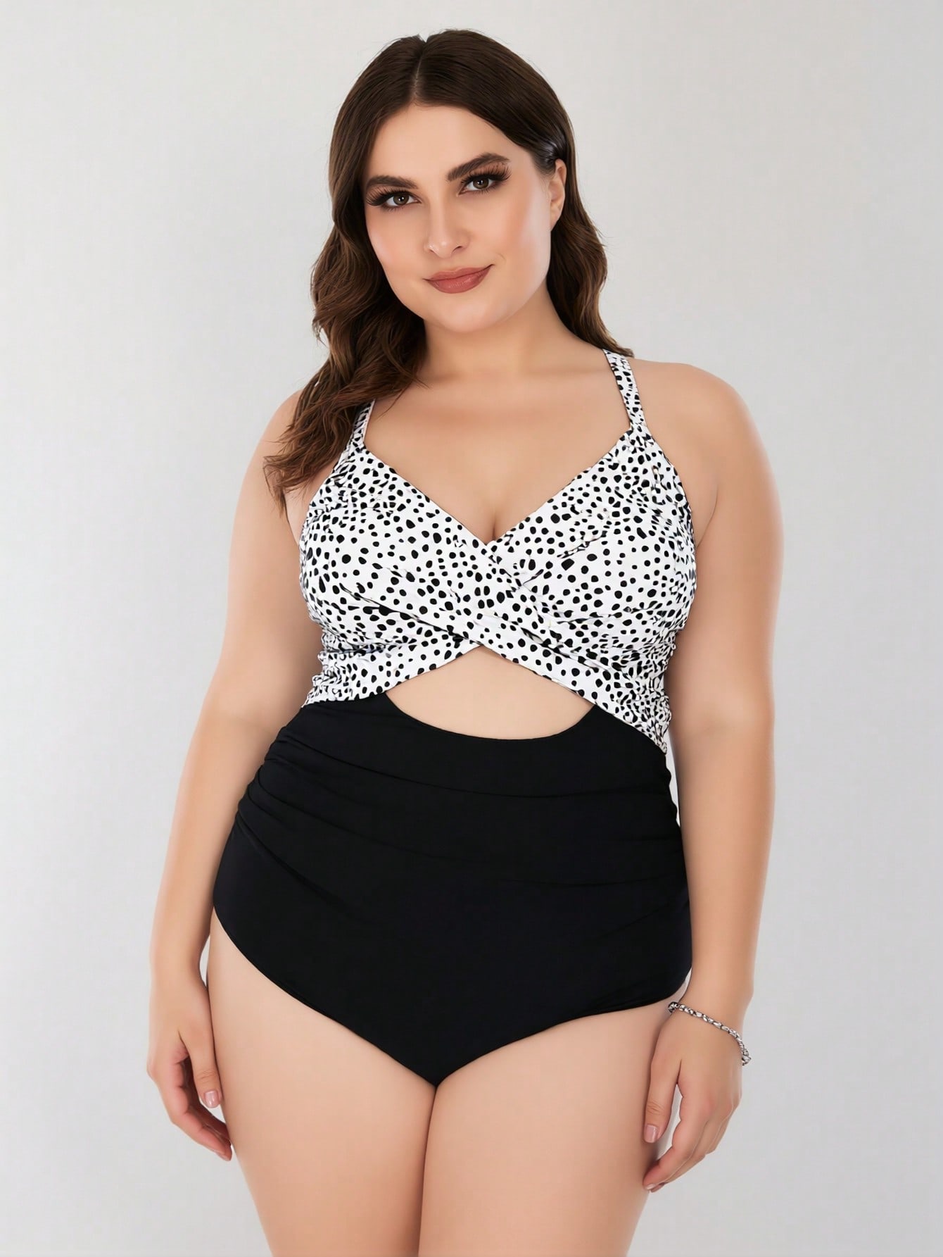 Maillot 1 pièce grande taille 2026 imprimé dalmatien