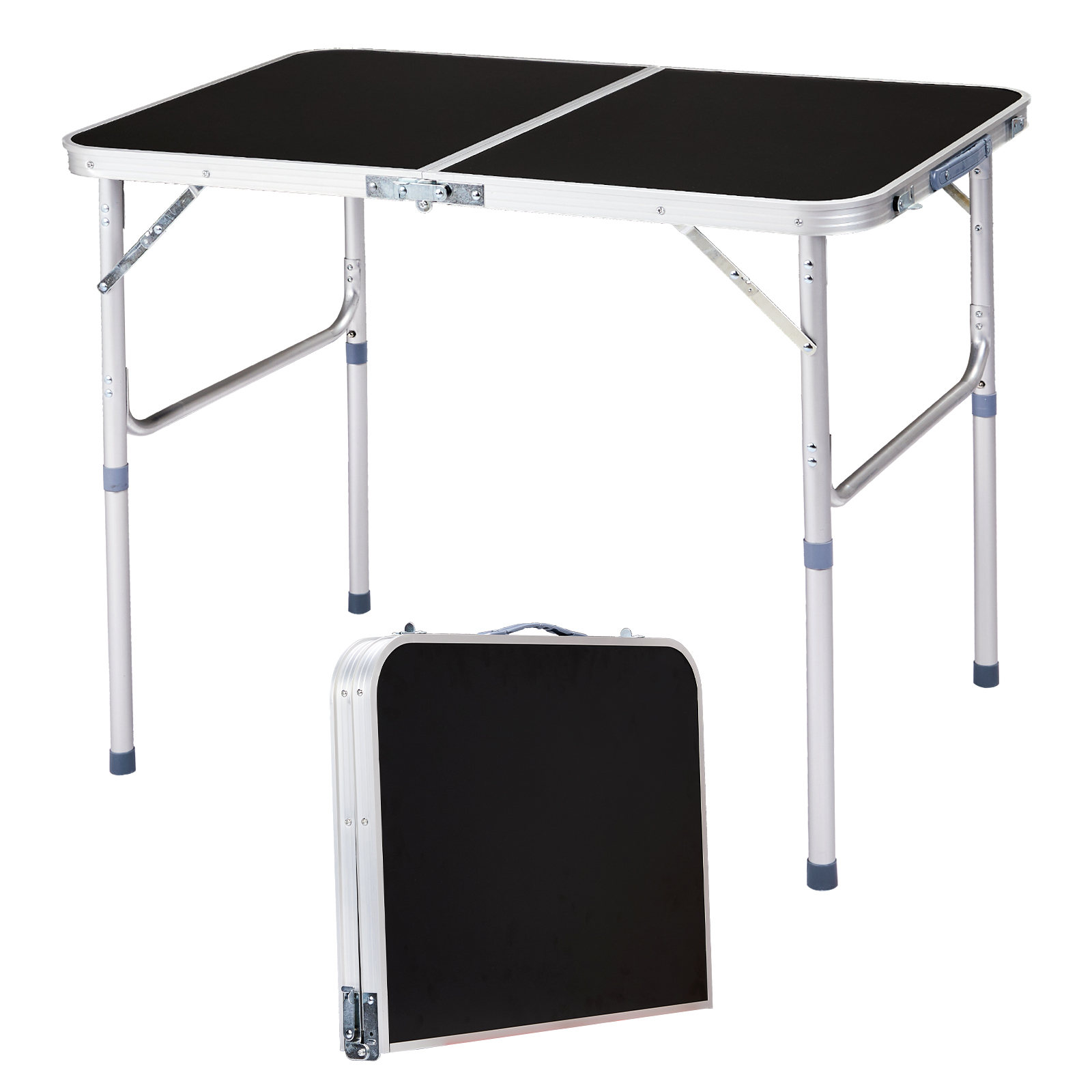 Table pliante aluminium camping 3pi 90x60cm noir