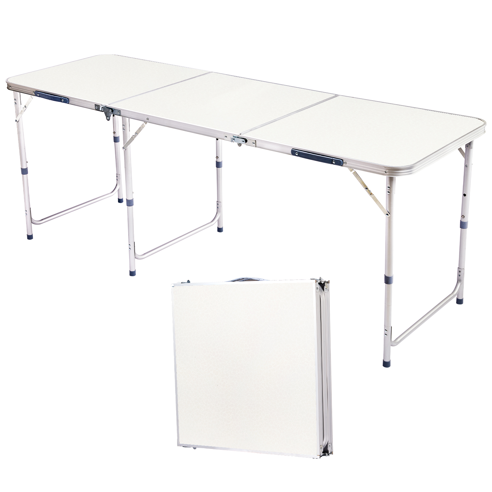 Table pliante aluminium 180 cm, camping, pique-nique, BBQ