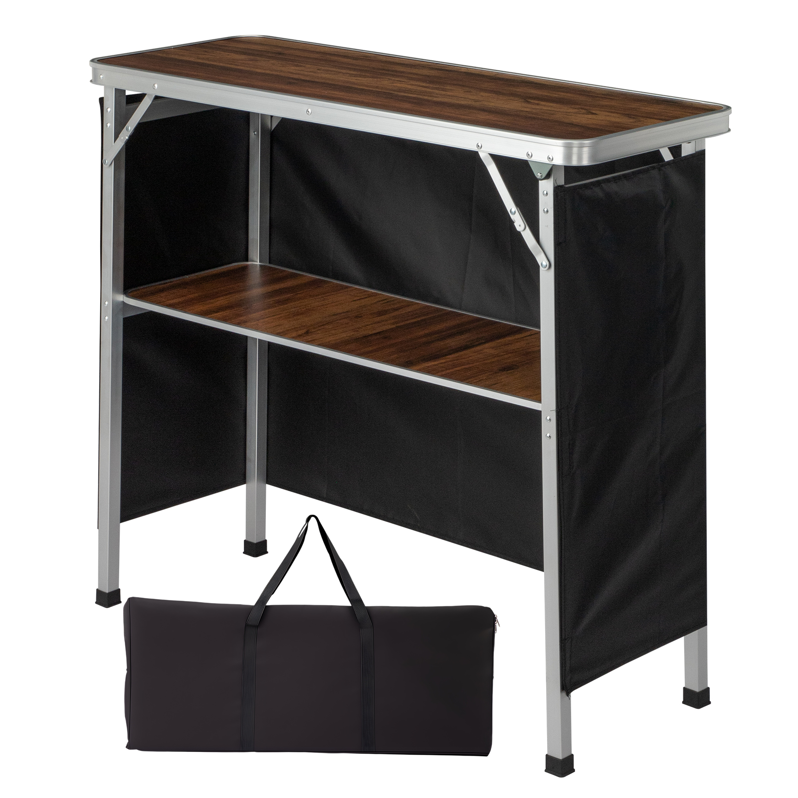 Table bar pliante 100-38-88cm, cadre alu, comptoir