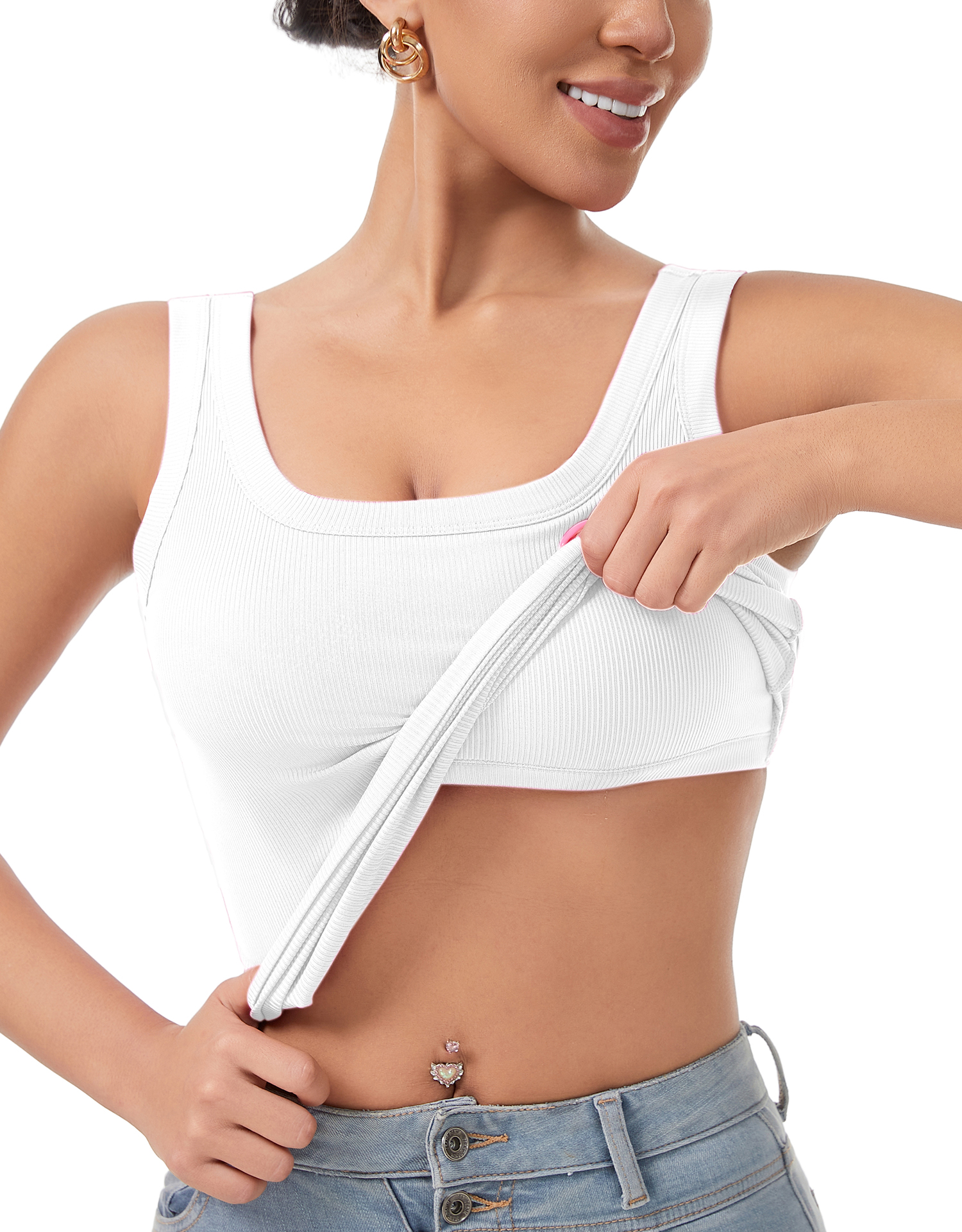 T-shirt crew femme élégant blanc basique
