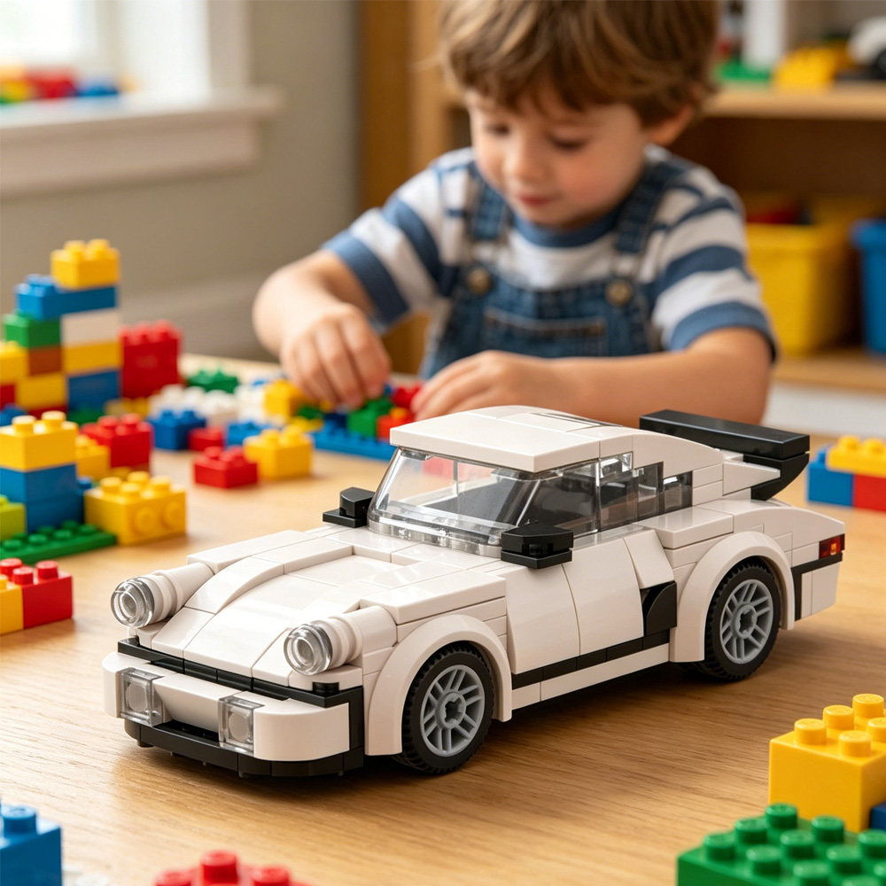 Auto sport blanche 196PCS Porsche 911 briques construction