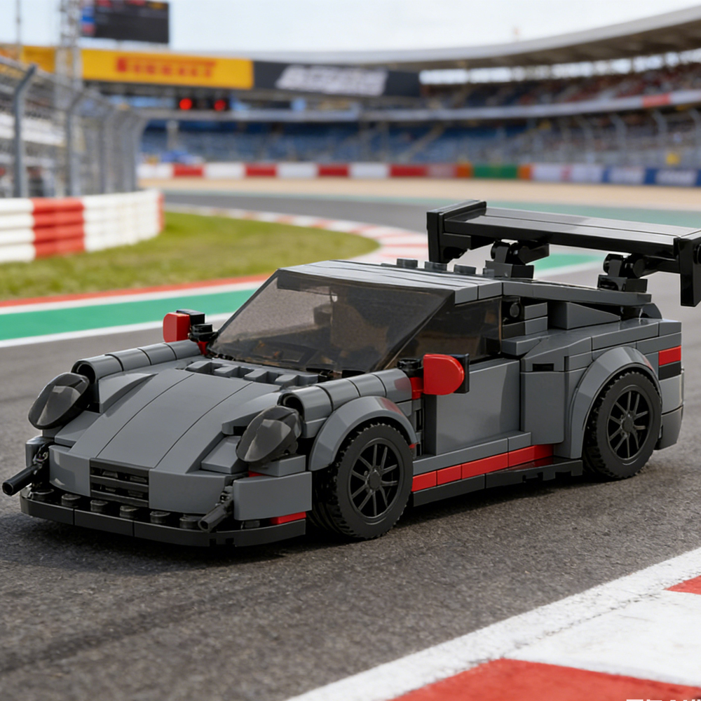 374PCS Blocs construction voiture sport gris Porsche 911GT3 RS