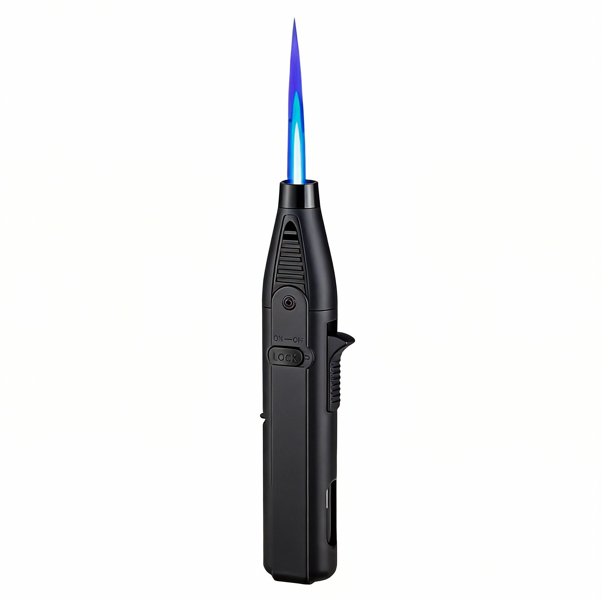 Briquet torche extérieur coupe-vent, flamme bleue, verrous sécurité