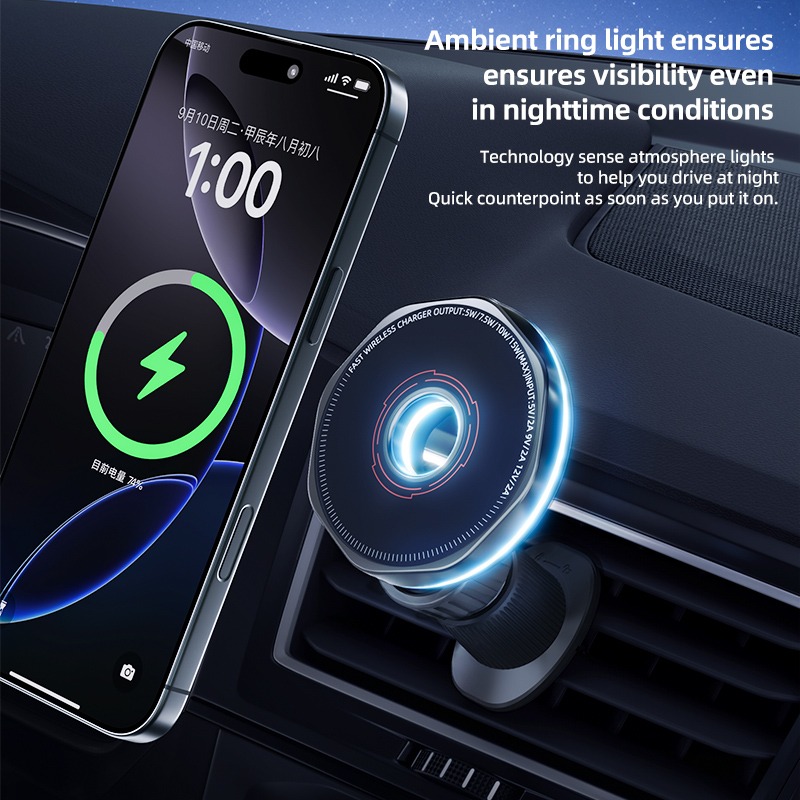 Support magnétique octogonal pour téléphone automobile