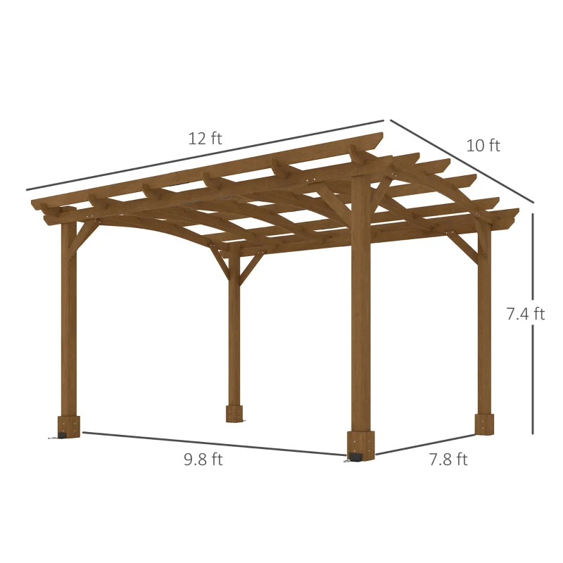 Pergola bois 10'x12' tonnelle brune