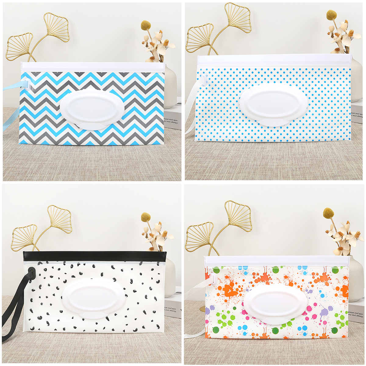 Distributeur lingettes bébé 4 packs portable refillable