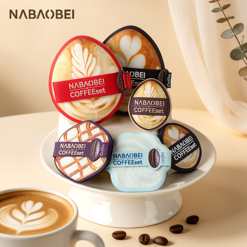 Ensemble 3 éponges crème ultra-doux série caramel macchiato