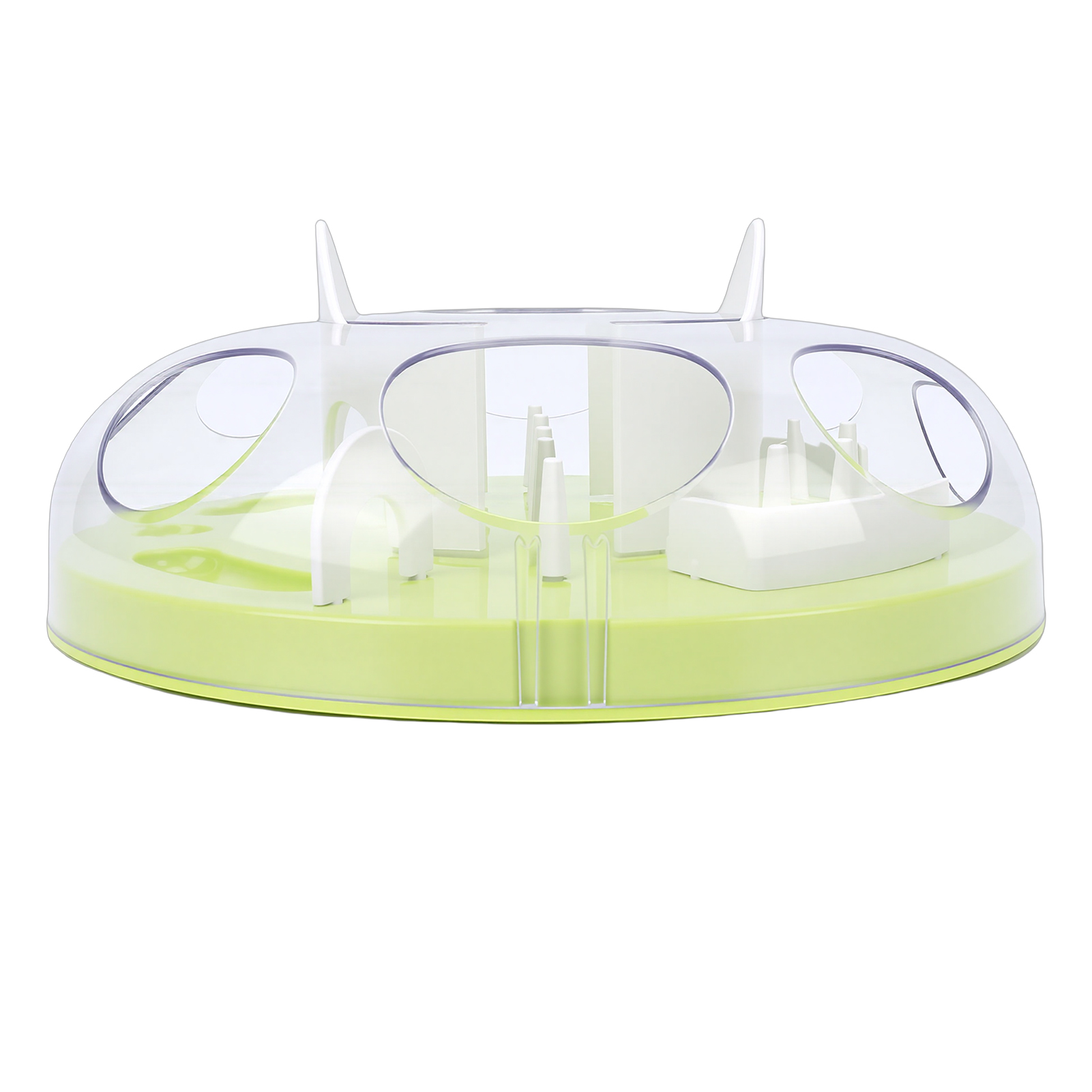Distributeur puzzle interactif pour chat, vert