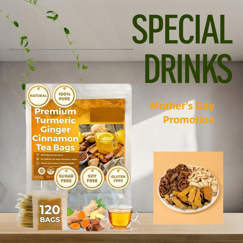 120 Sachets Thé Curcuma Gingembre Cannelle Vegan