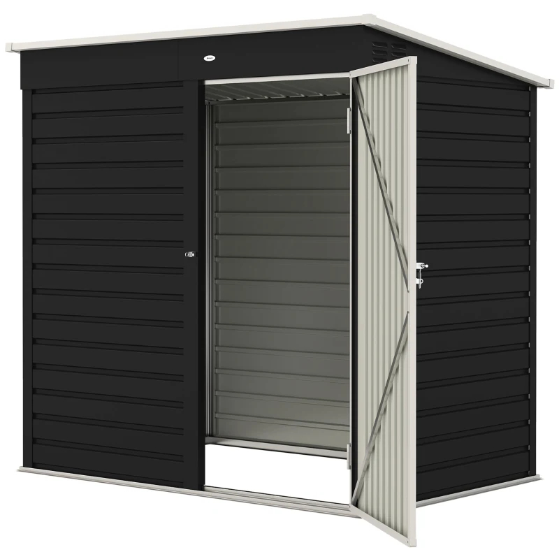 Abri jardin 6x4pi métal gris porte verrouillable