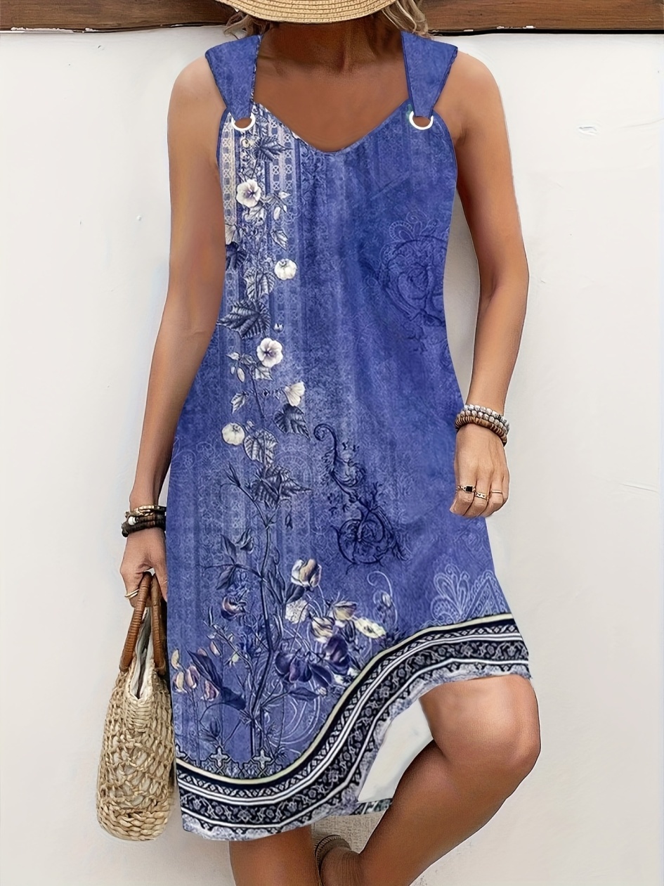 Robe grande taille imprimé ethnique rétro