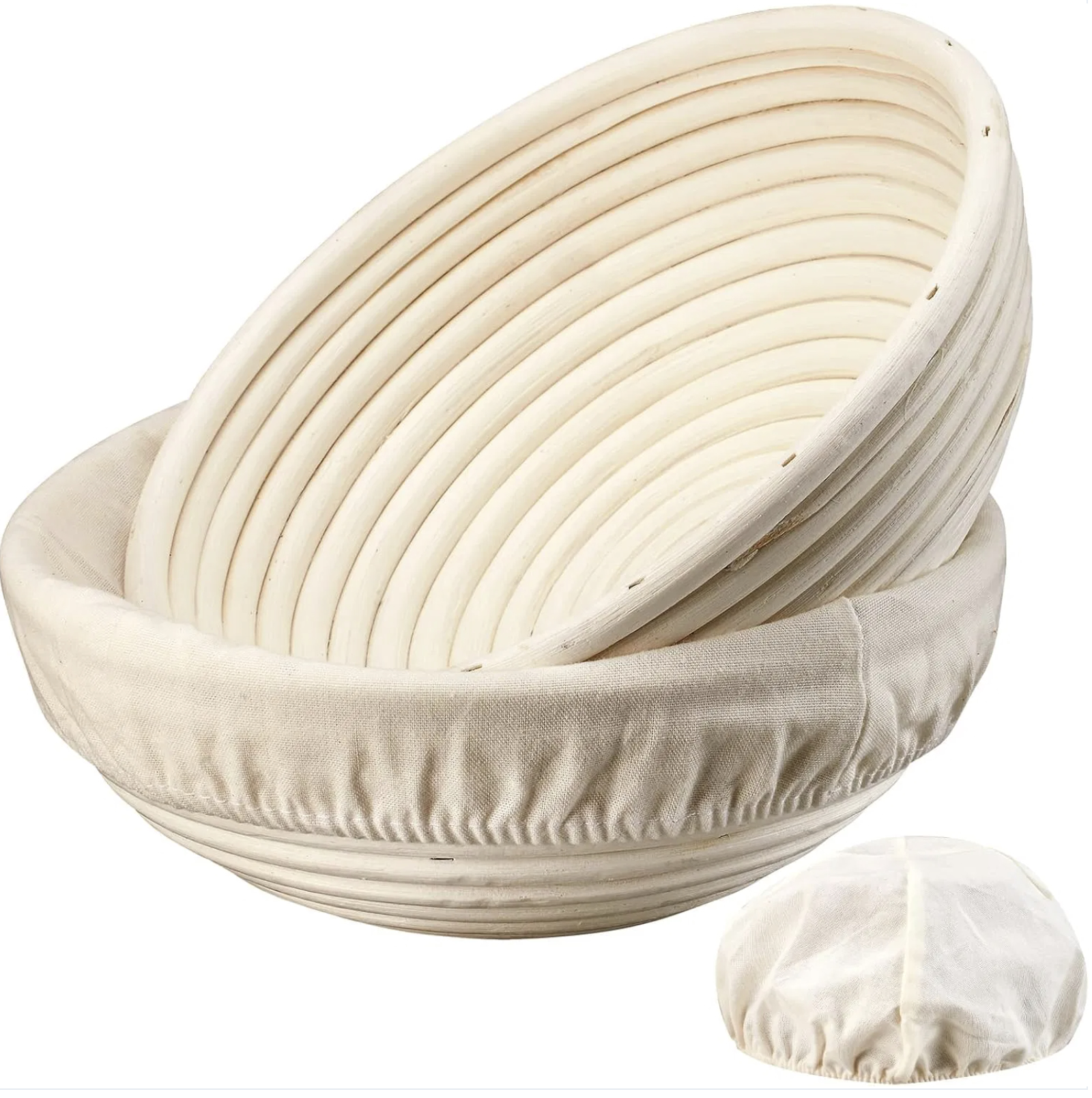 Banneton levain 9 po lot 2 - Paniers osier tressé artisan