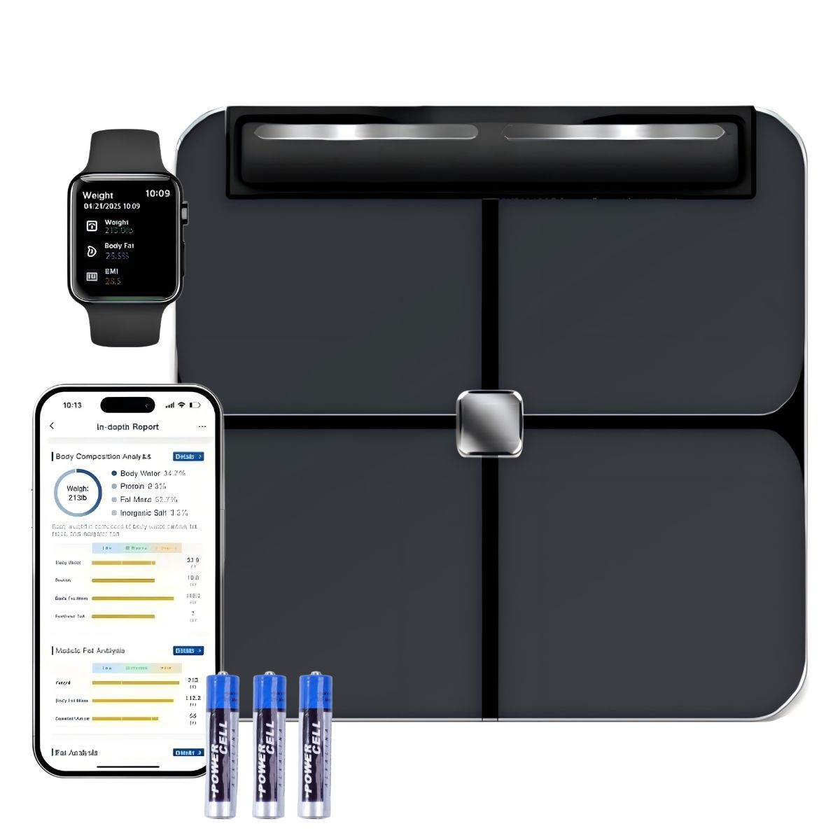 Balance composition corporelle intelligente Bluetooth, analyseur gras