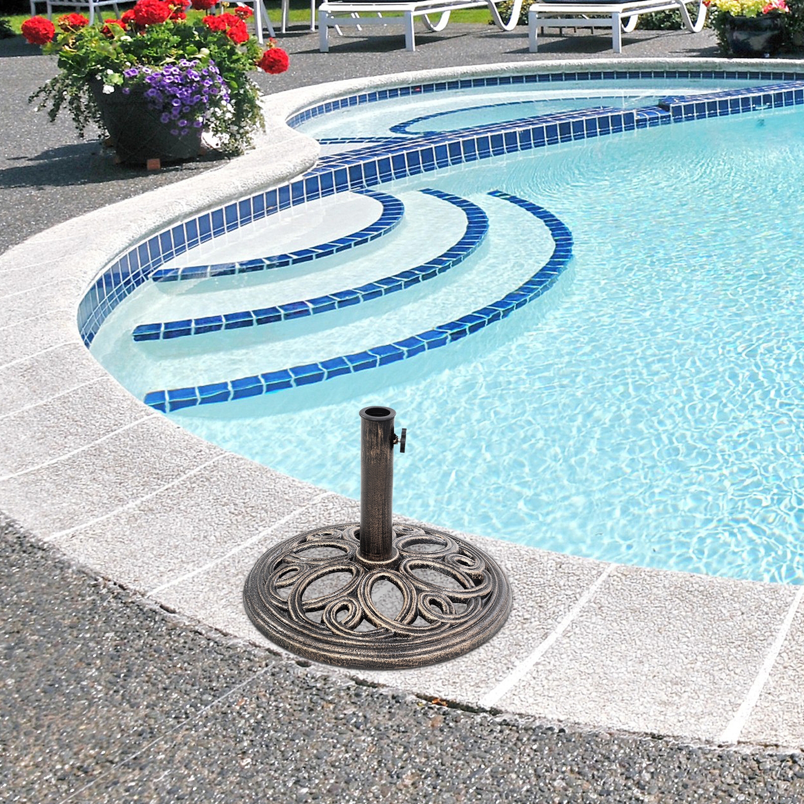 Base Parasol Rond 23 lbs 17¾po