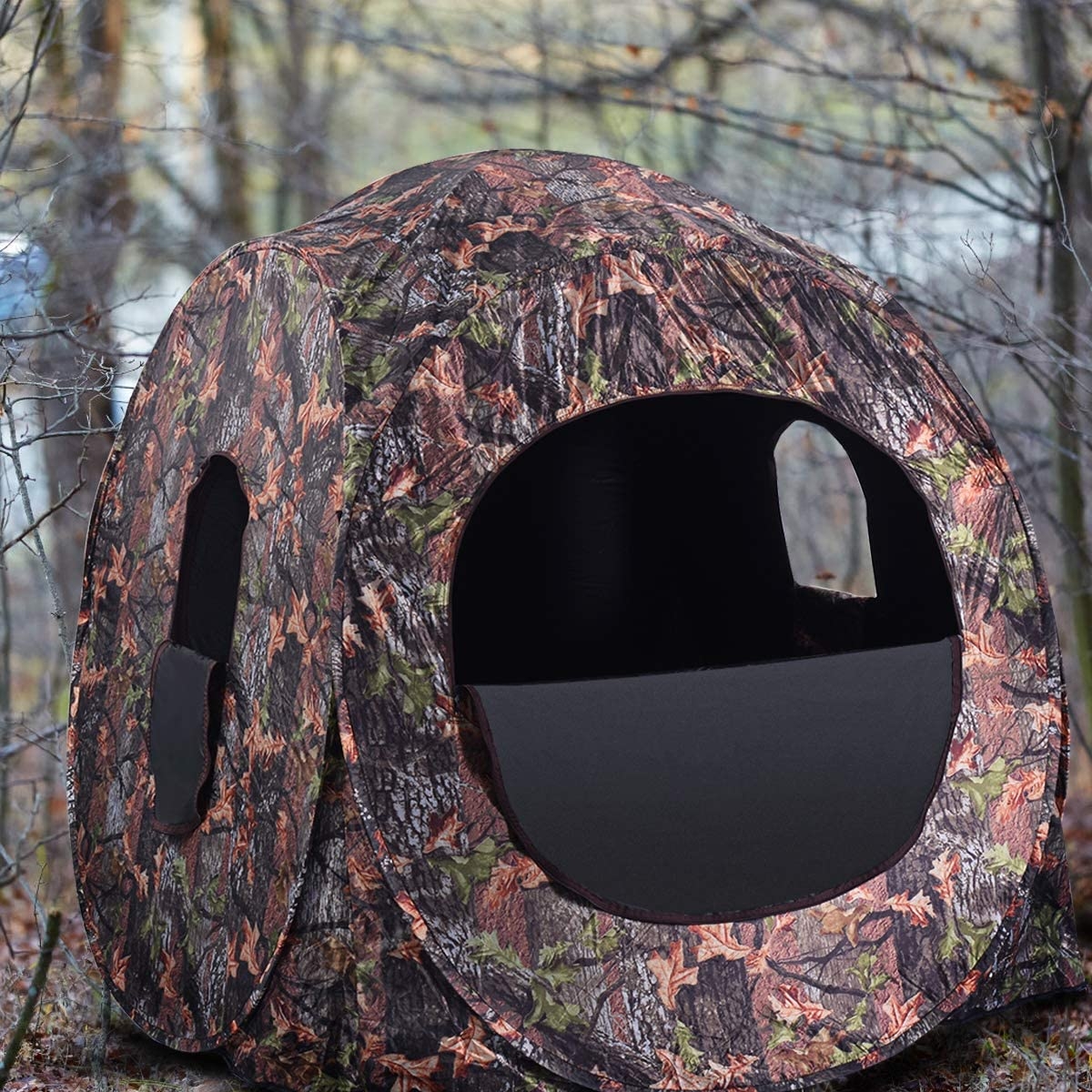 Abri chasse pop-up camouflage sol